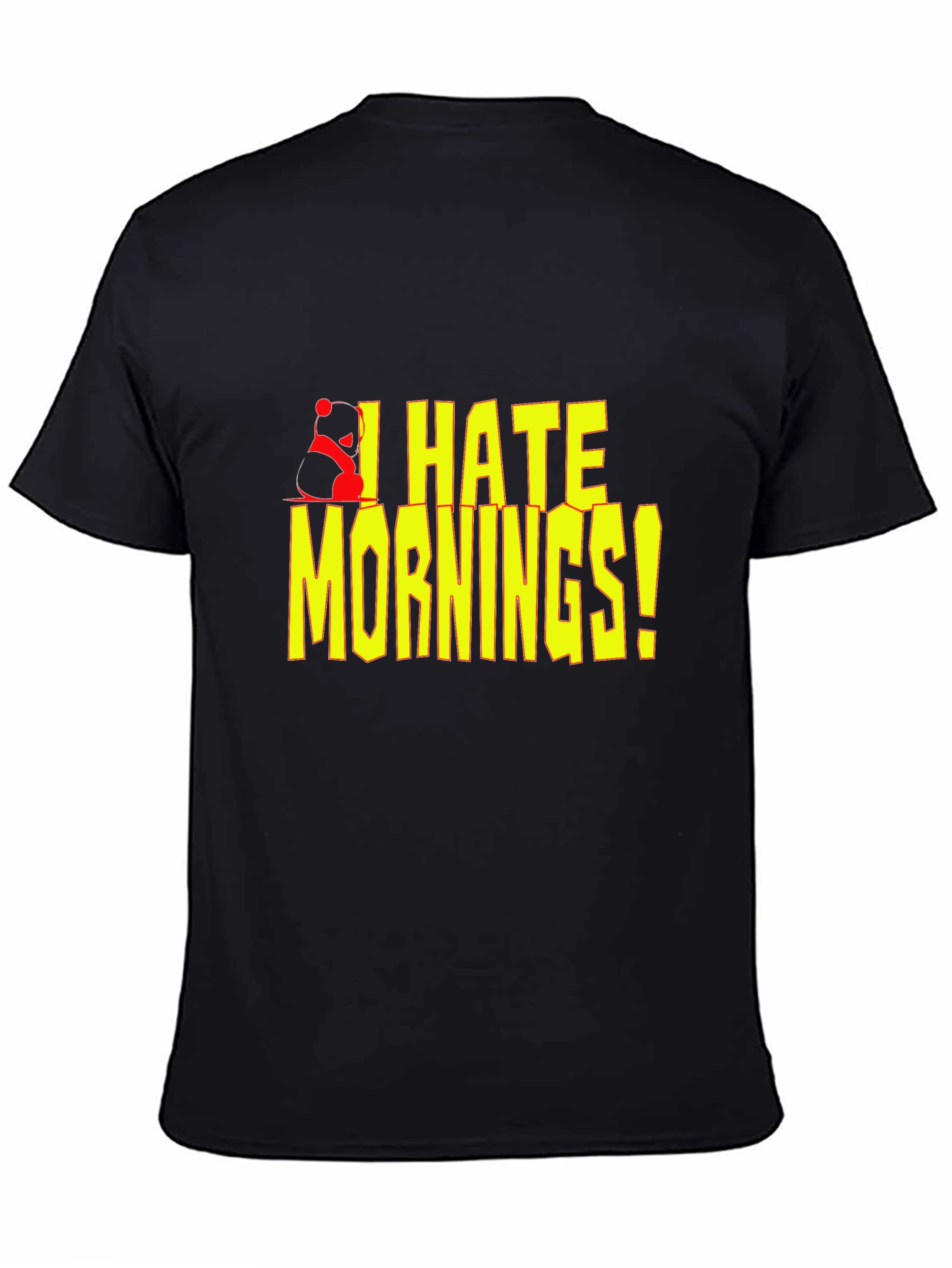 Black I Hate Mornings! Graphic T-Shirt view 4