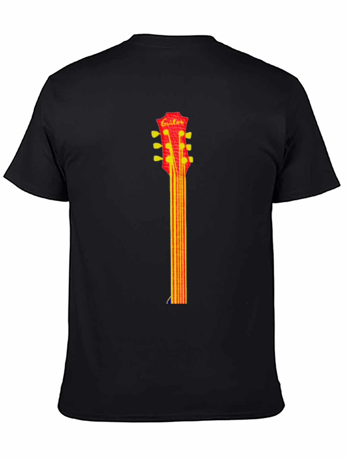 Black Guitar Neck Graphic Tee - Casual Style view 4