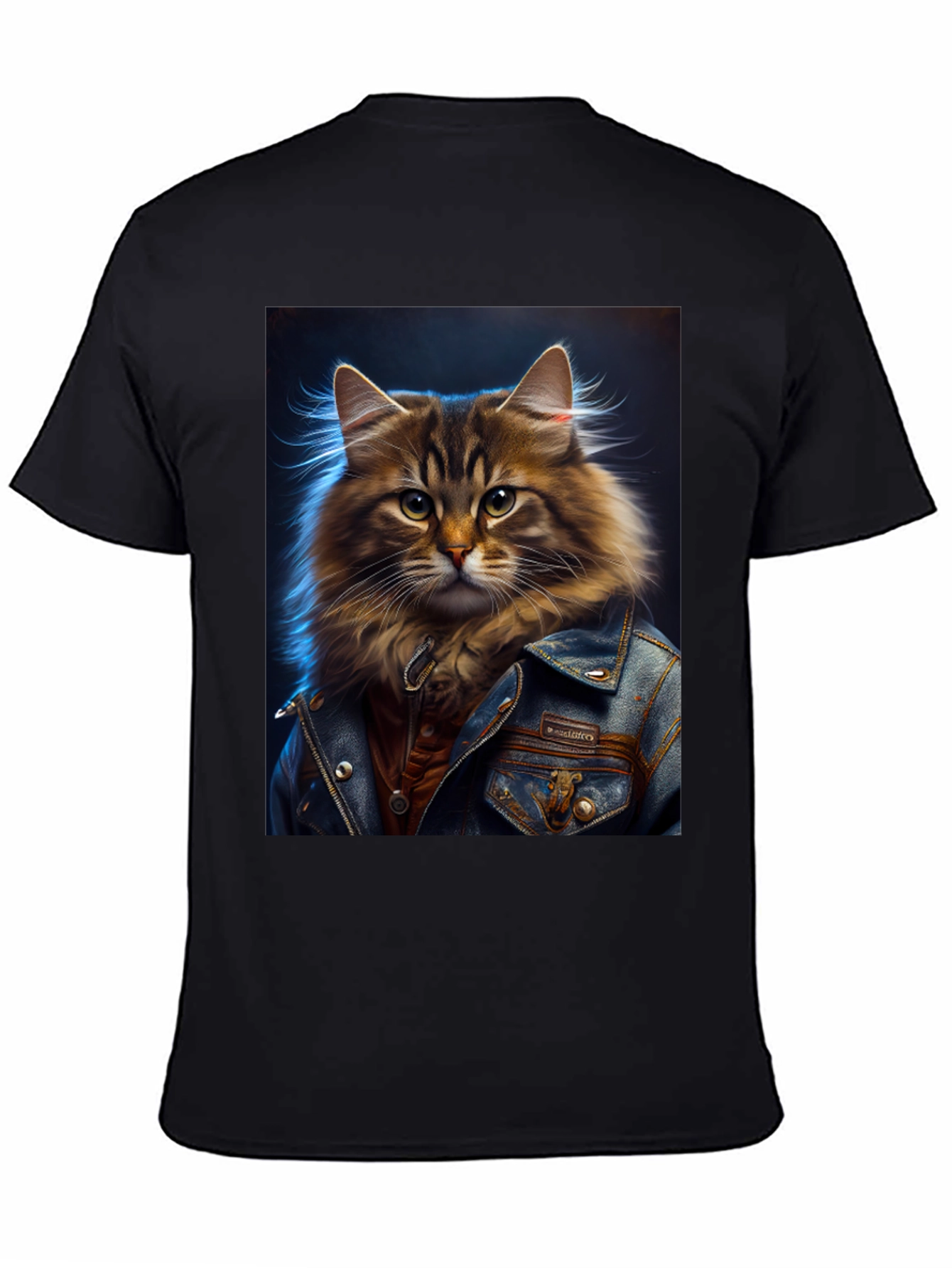 Black Cat in Jacket Graphic Tee - Cool & Unique view 4