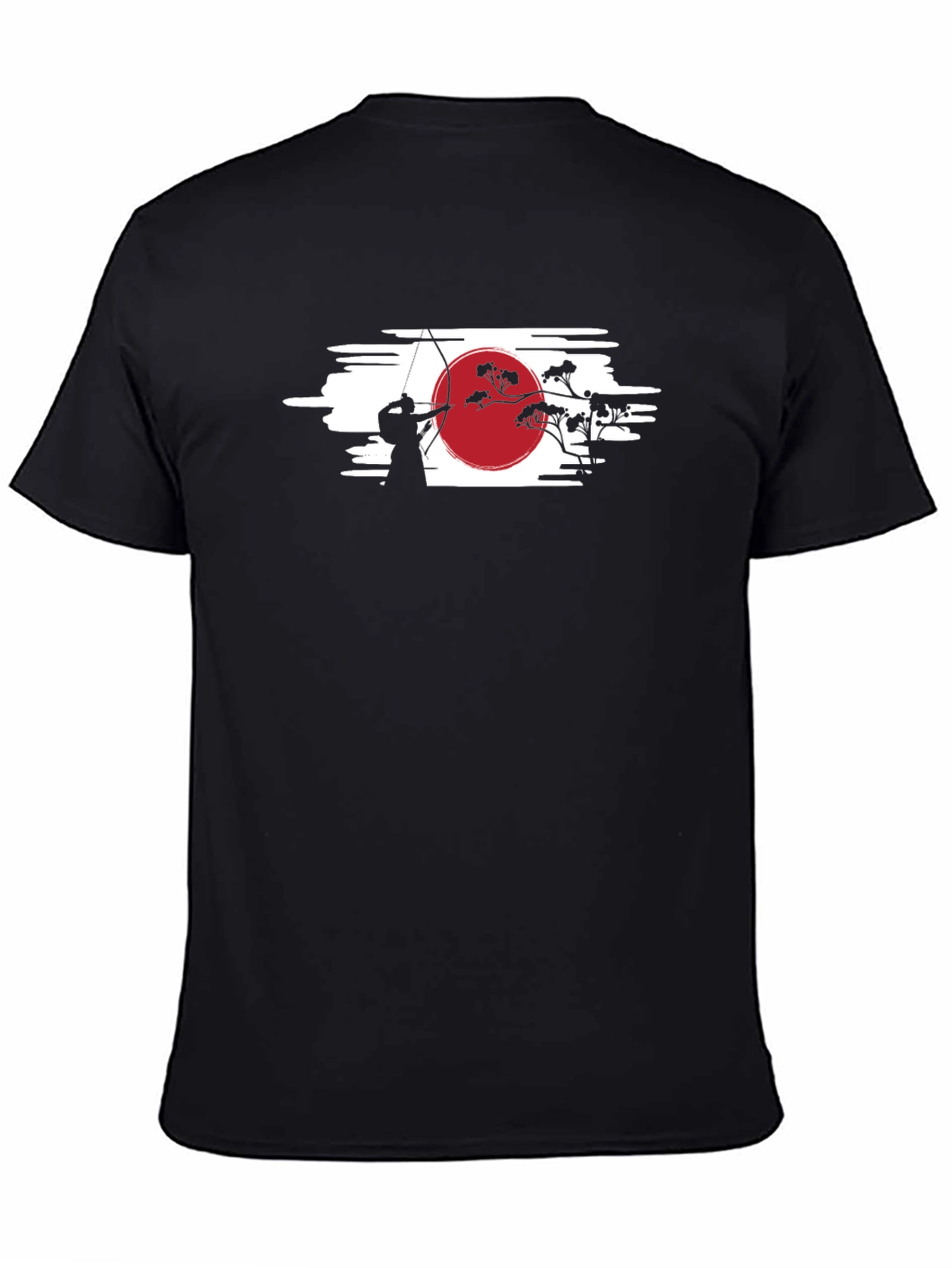 Black Japanese Archery T-Shirt - Black Cotton Tee view 4