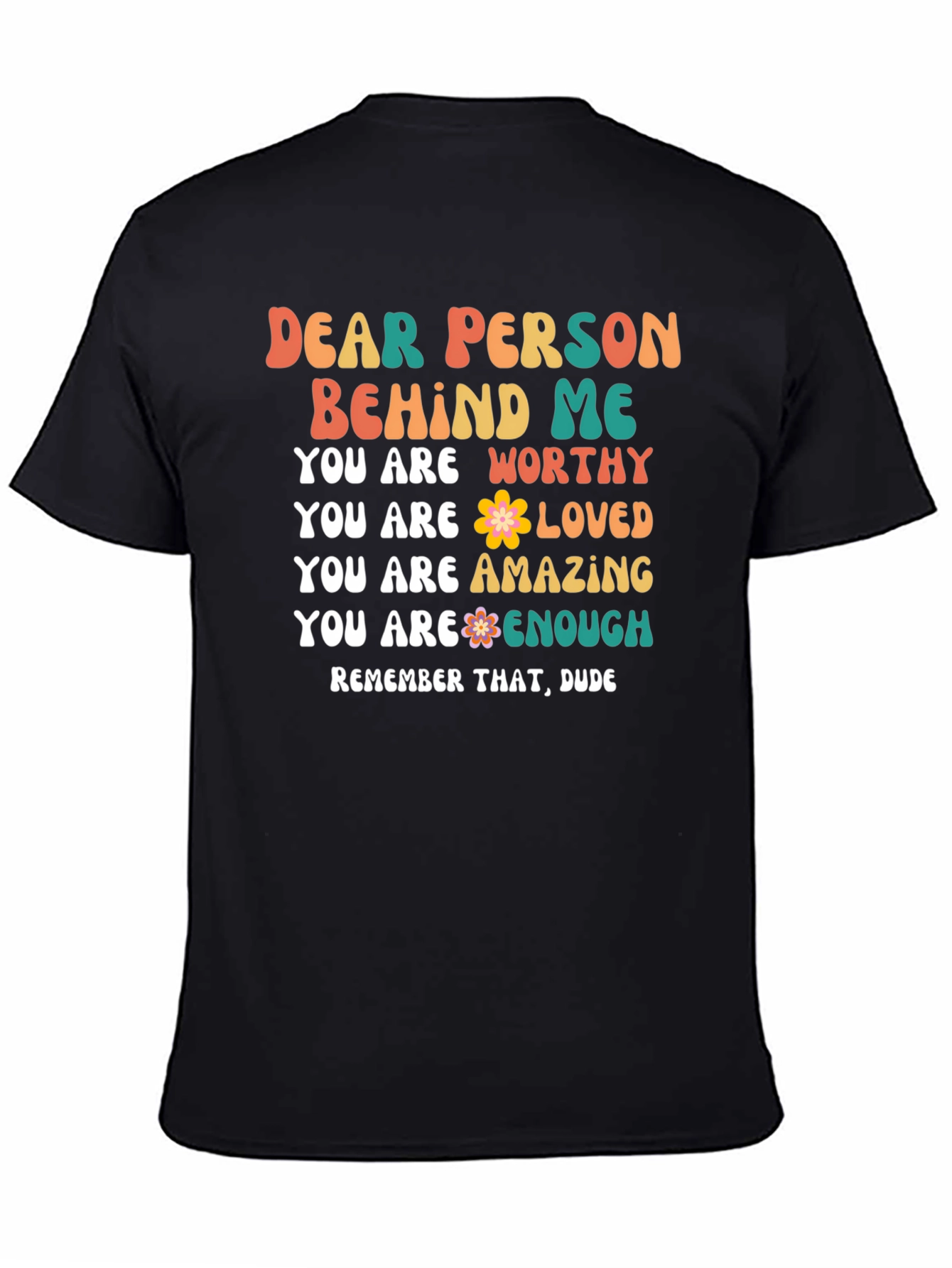 Black Dear Person Behind Me Graphic T-Shirt view 4