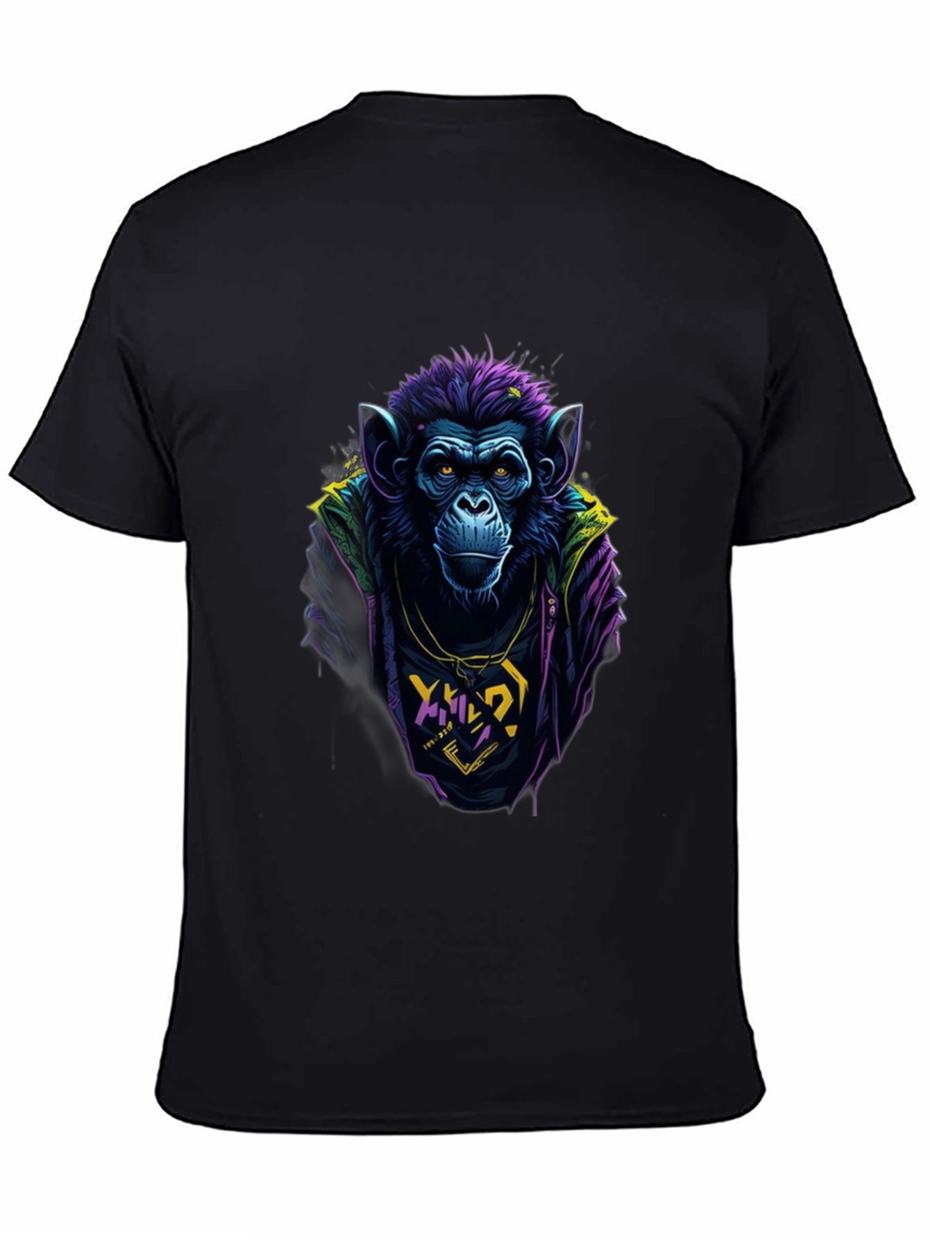 Black Cool Monkey Graphic Tee - Men's Black T-Shirt view 4