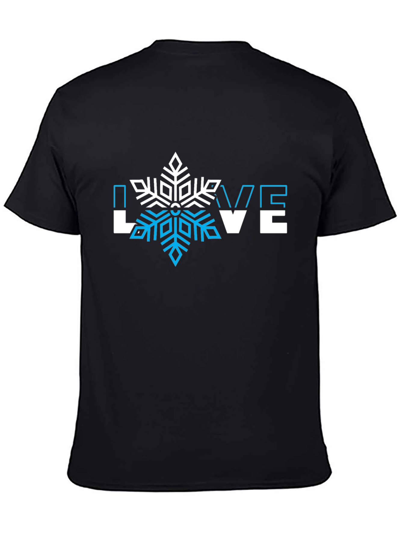 Black Winter Love Snowflake Graphic Tee - Black view 4