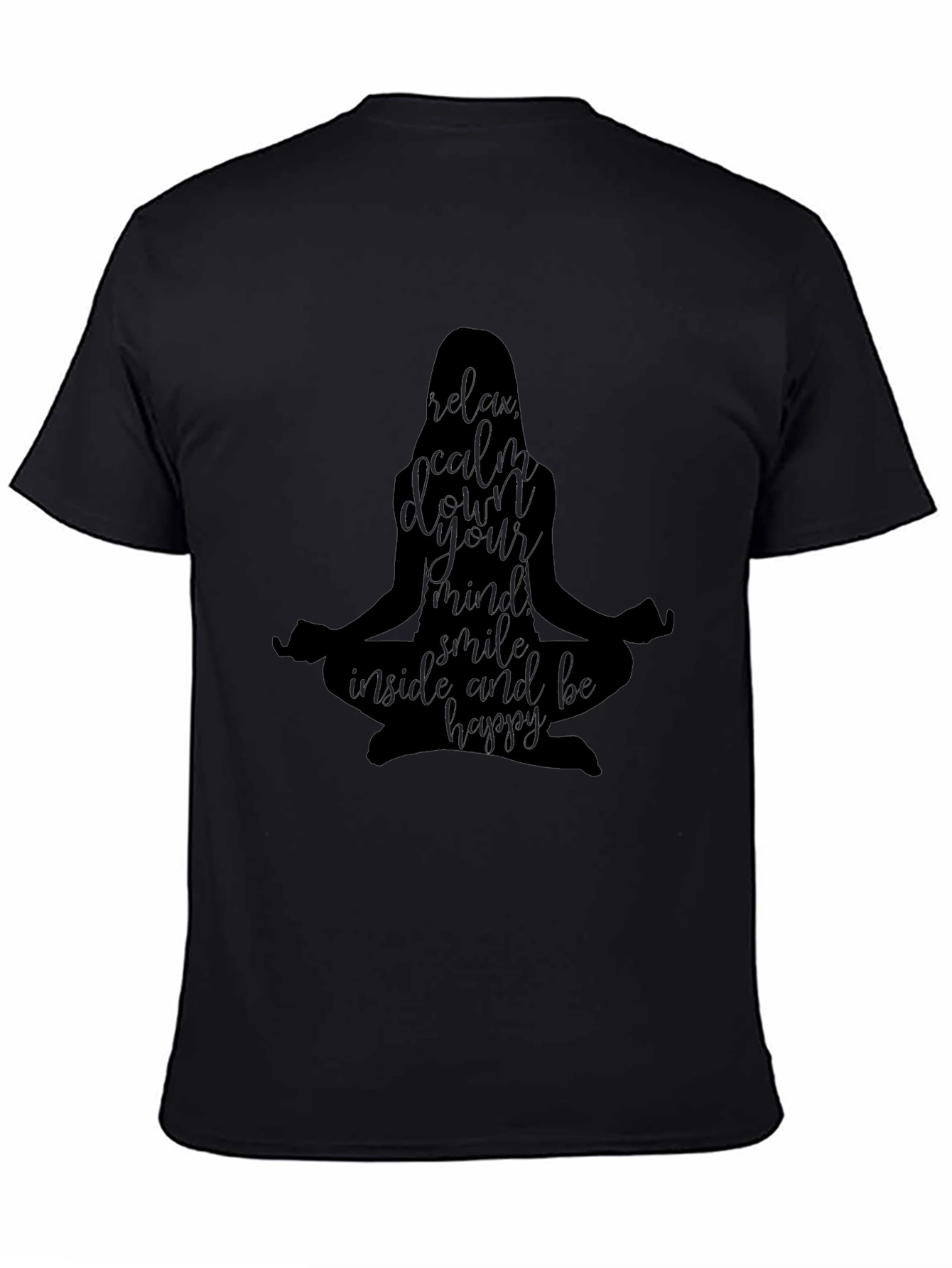 Black Relax Mind Graphic T-Shirt - Yoga Meditation Tee view 4
