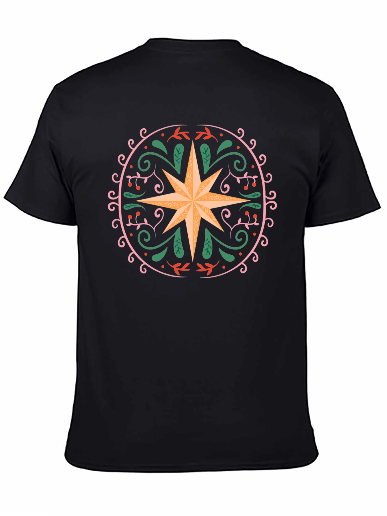 Black Ornate Star Graphic Tee - Black view 4