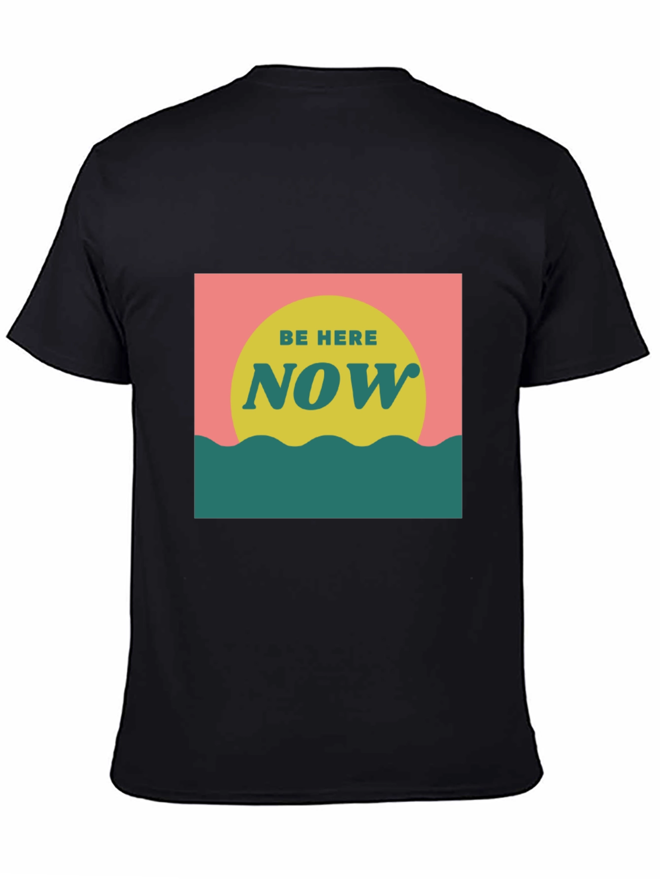 Black Be Here Now Graphic Tee - Zen Inspired Comfort view 4