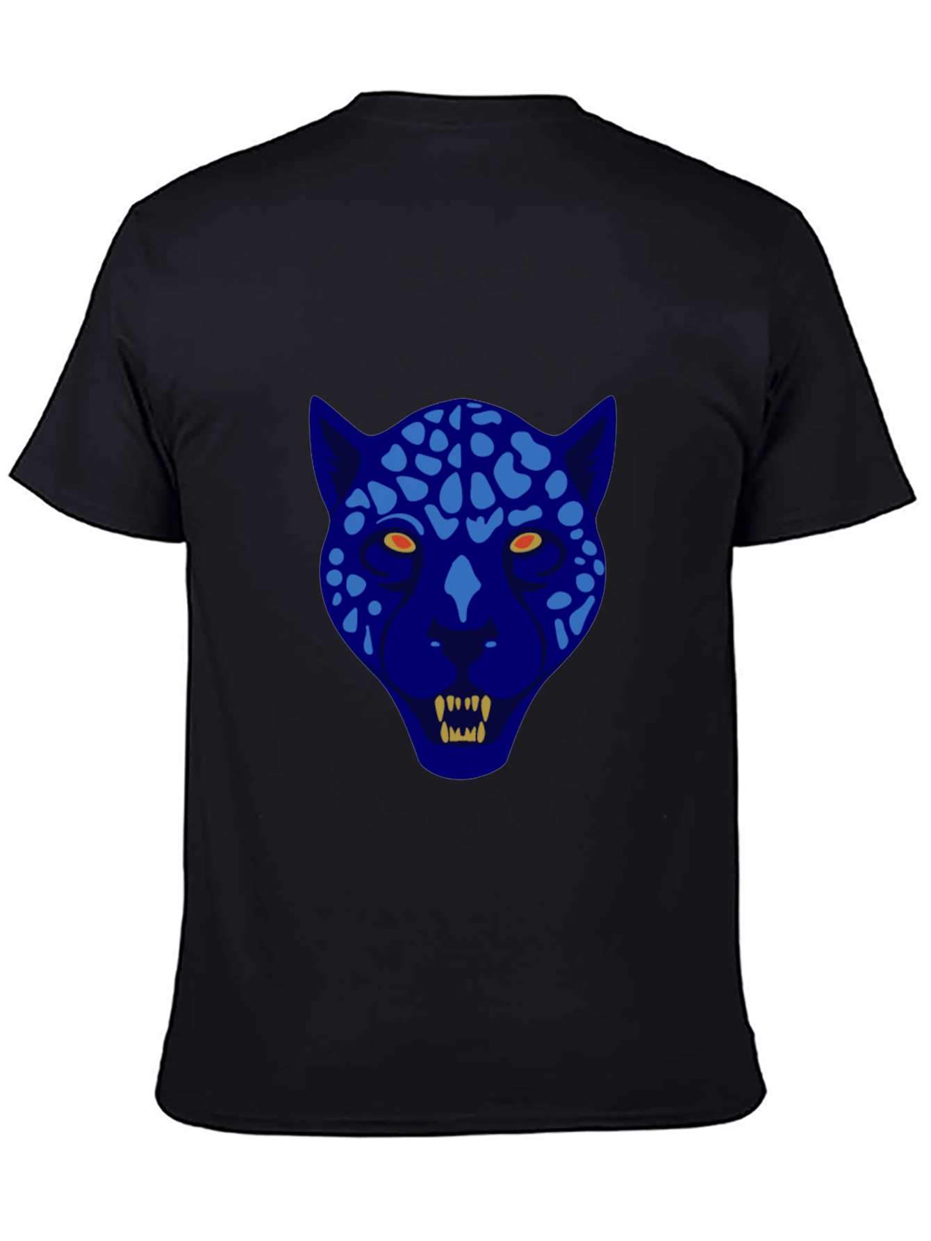 Black Blue Leopard Graphic Tee - Cool Animal Print T-Shirt view 4