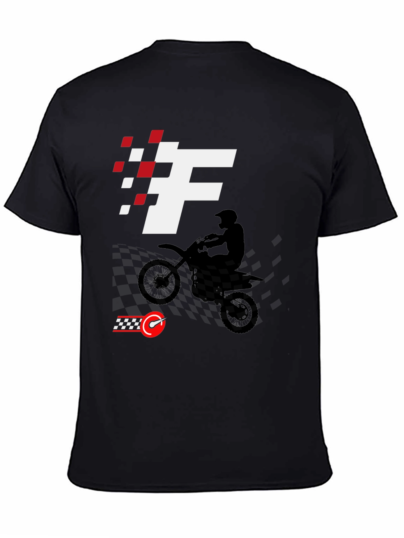 Black Motocross Rider Graphic Tee - Race Ready Style view 4