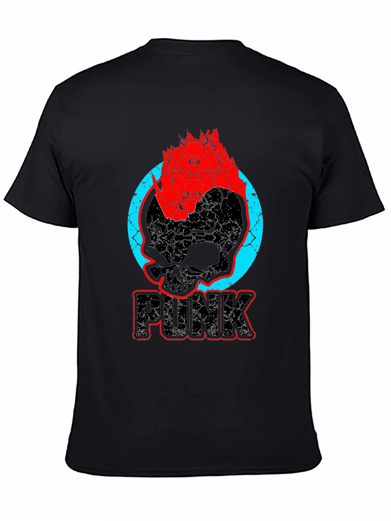Black Punk Skull Graphic T-Shirt - Bold & Edgy Design view 4