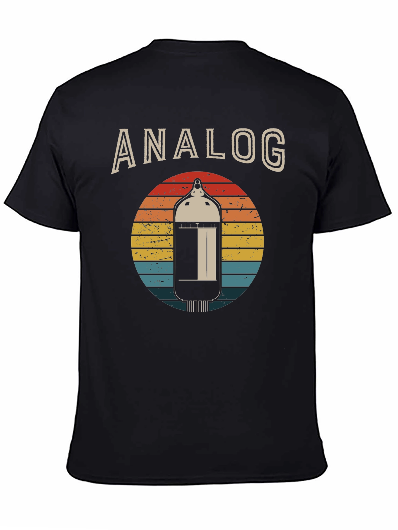 Black Analog Tube Sunset Graphic Tee - Vintage Style view 4