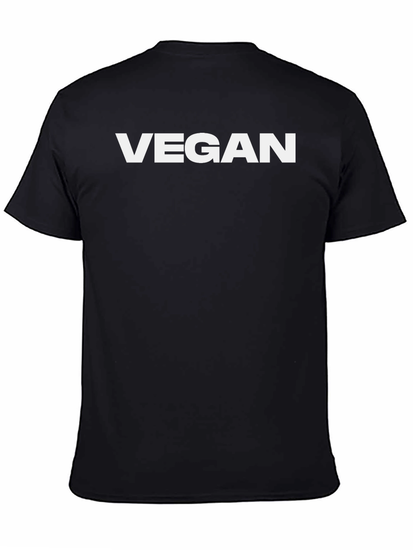 Black Vegan Black T-Shirt Bold White Lettering view 4