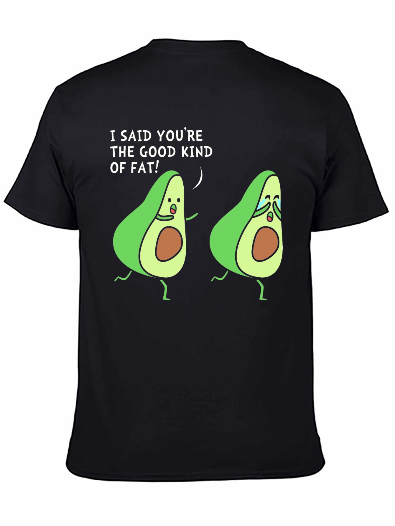 Black Avocado Humor Black T-Shirt Good Kind Of Fat view 4