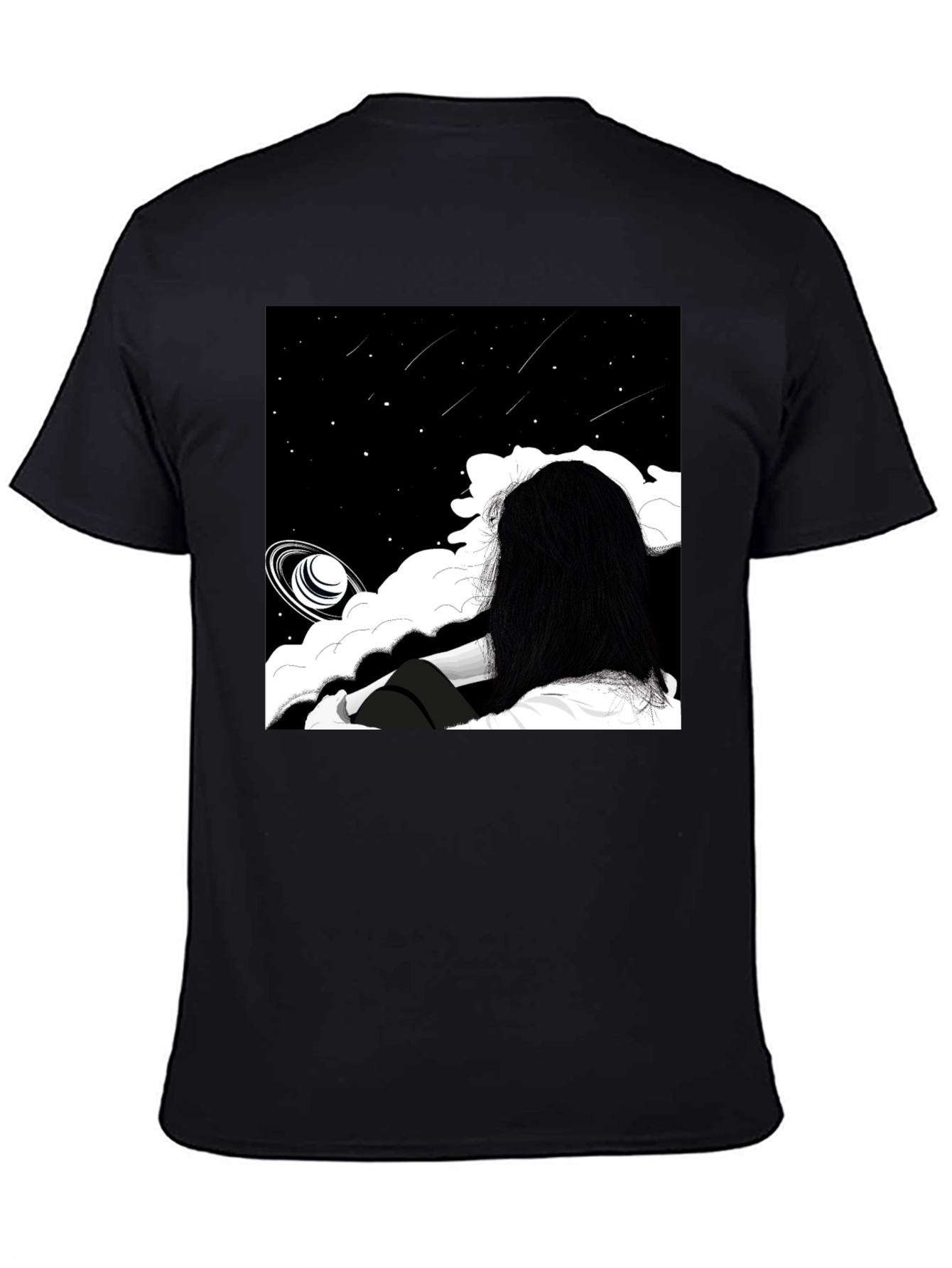 Black Cosmic Dreamscape T-Shirt view 4