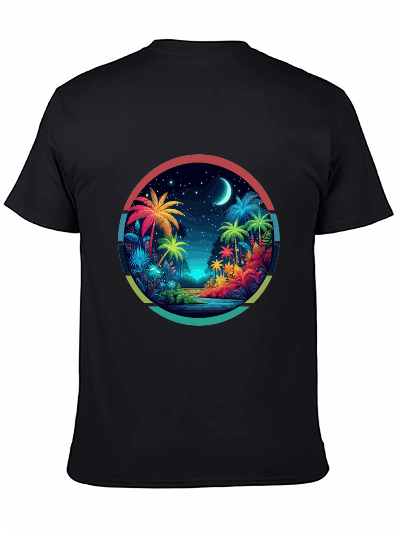 Black Tropical Palms Graphic Tee - Island Vibes view 4