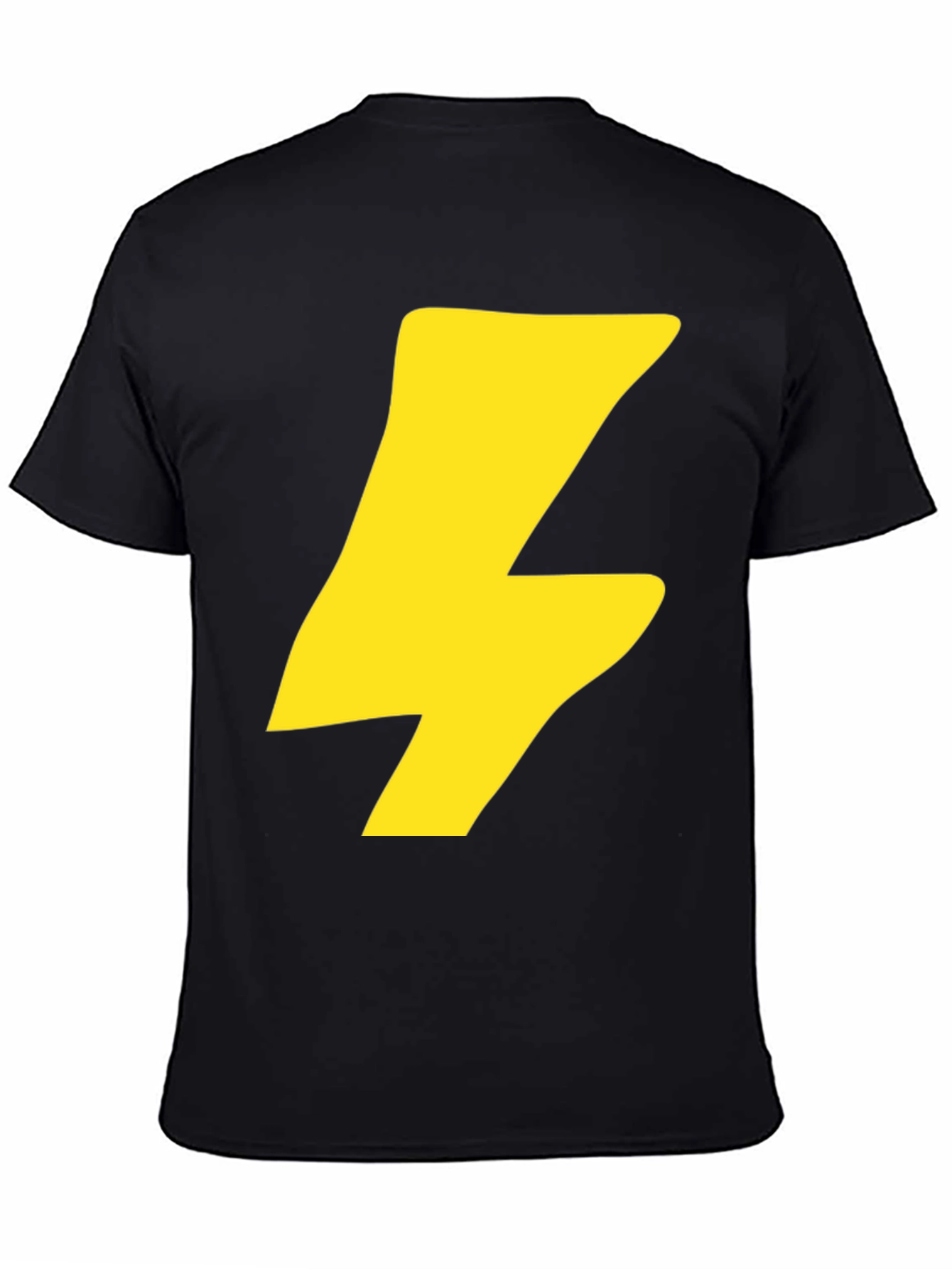Black Flash Bolt Graphic Tee - Black Cotton Crew Neck T-Shirt view 4