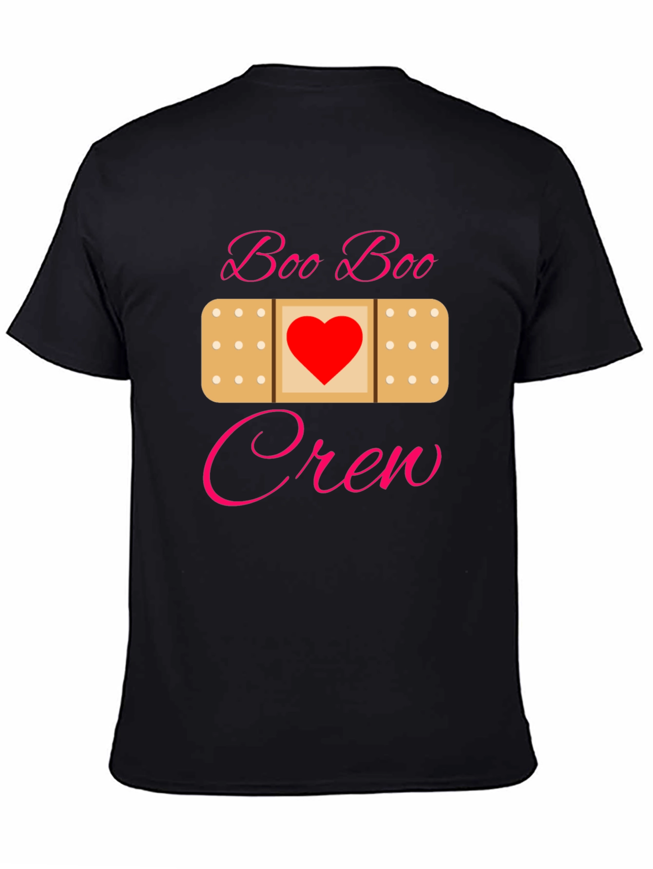 Black Boo Boo Crew Bandage Heart T-Shirt view 4