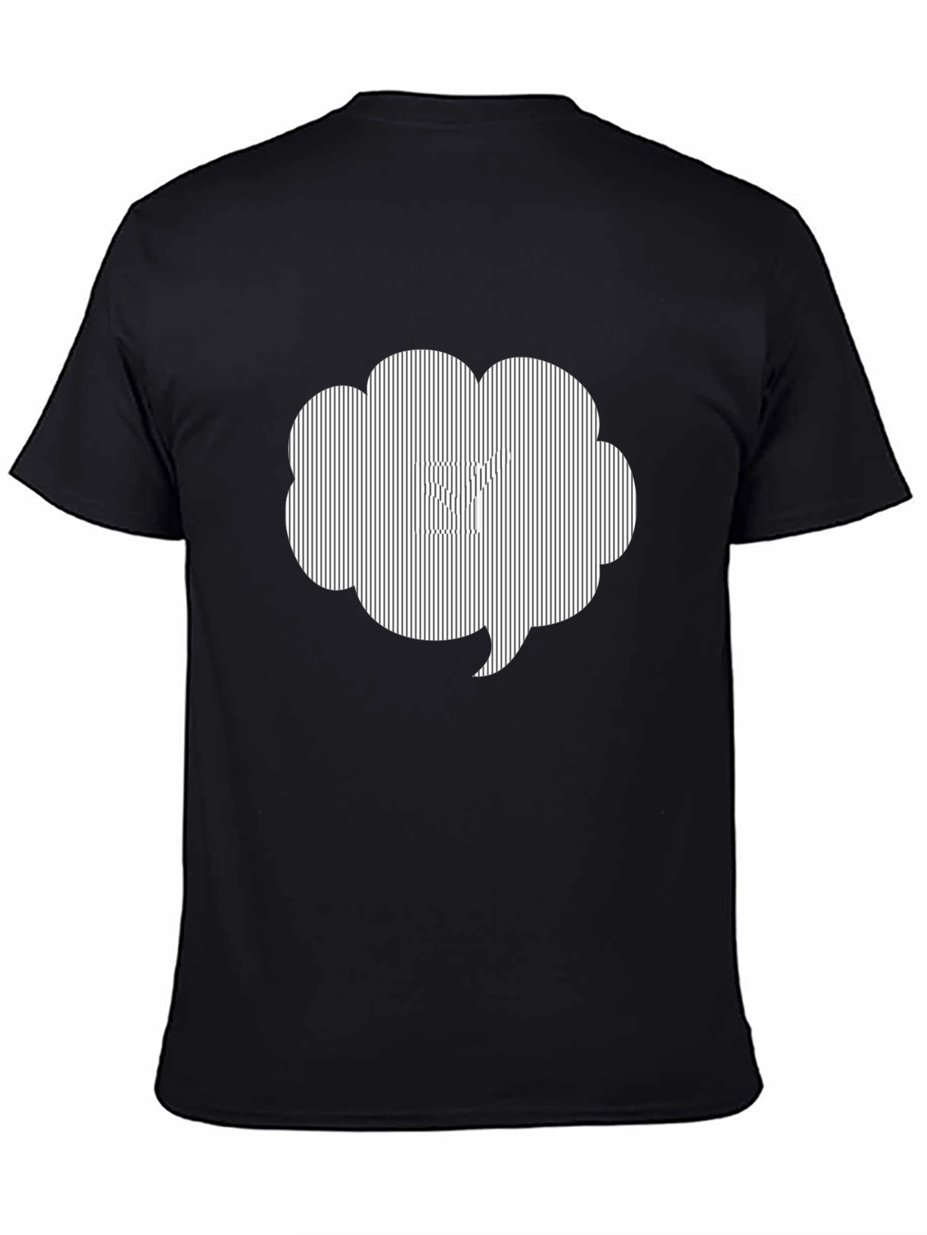 Black Optical Illusion Striped Cloud T-Shirt view 4