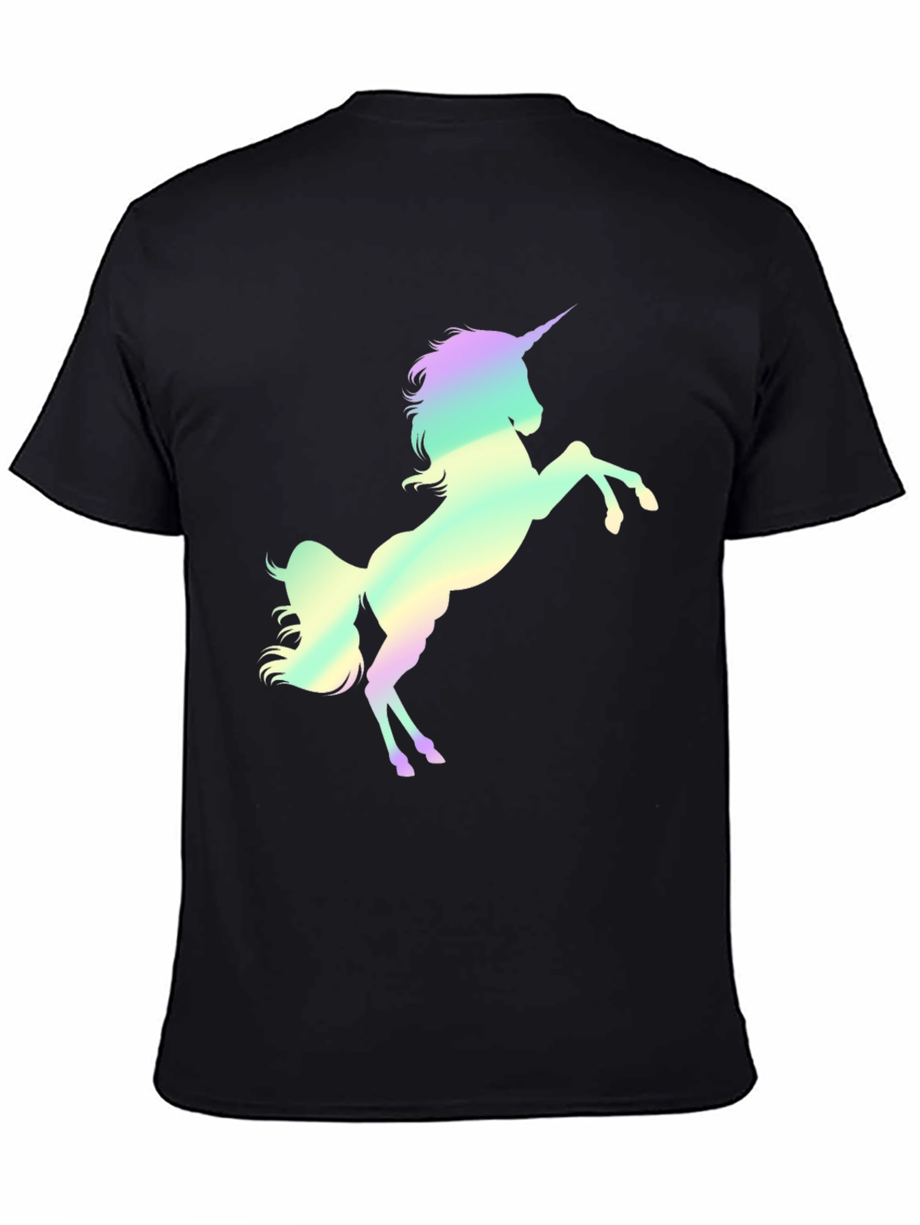 Black Unicorn Graphic Print Black T-Shirt view 4