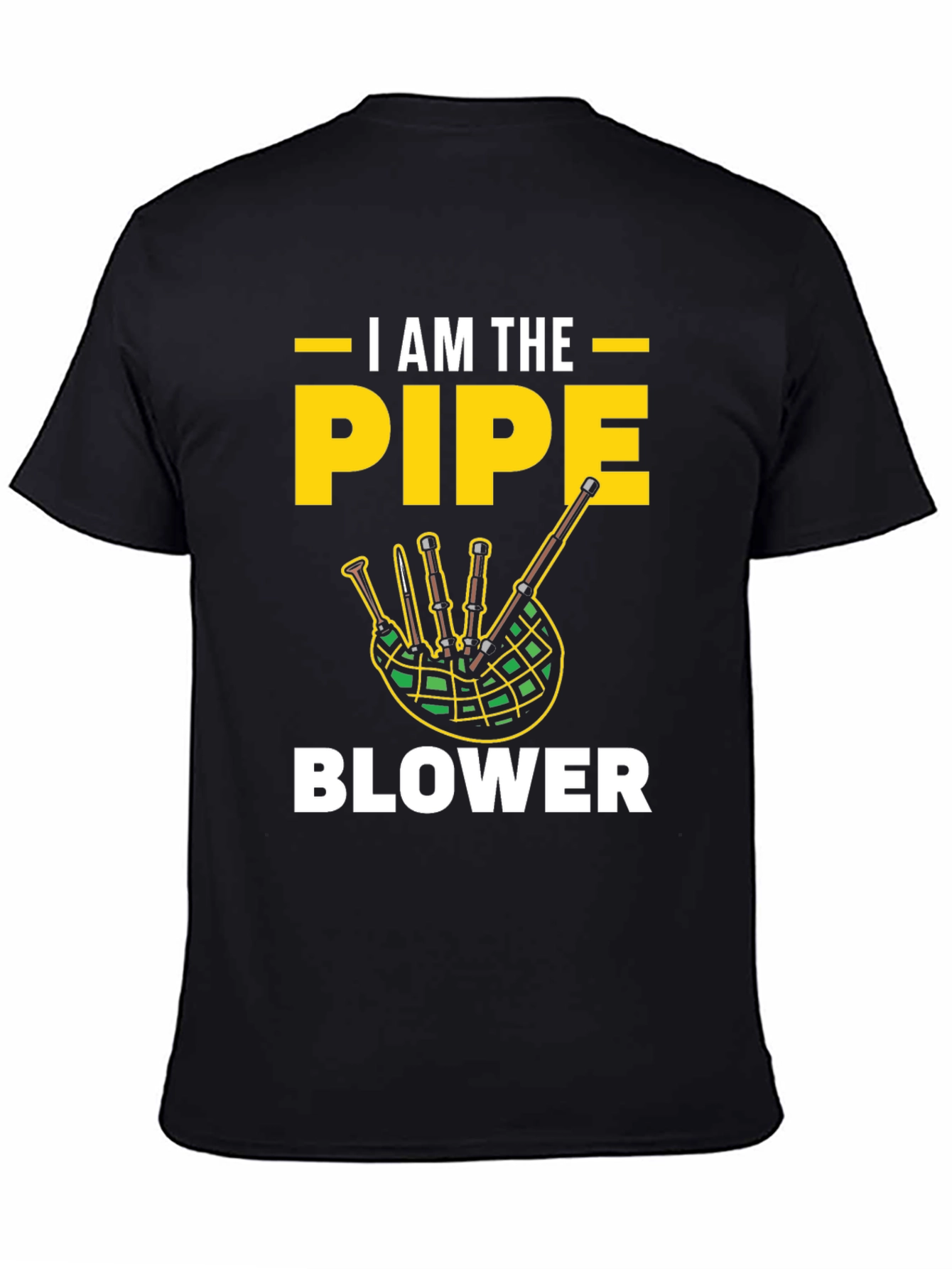 Black I AM THE PIPE BLOWER Graphic T-Shirt view 4
