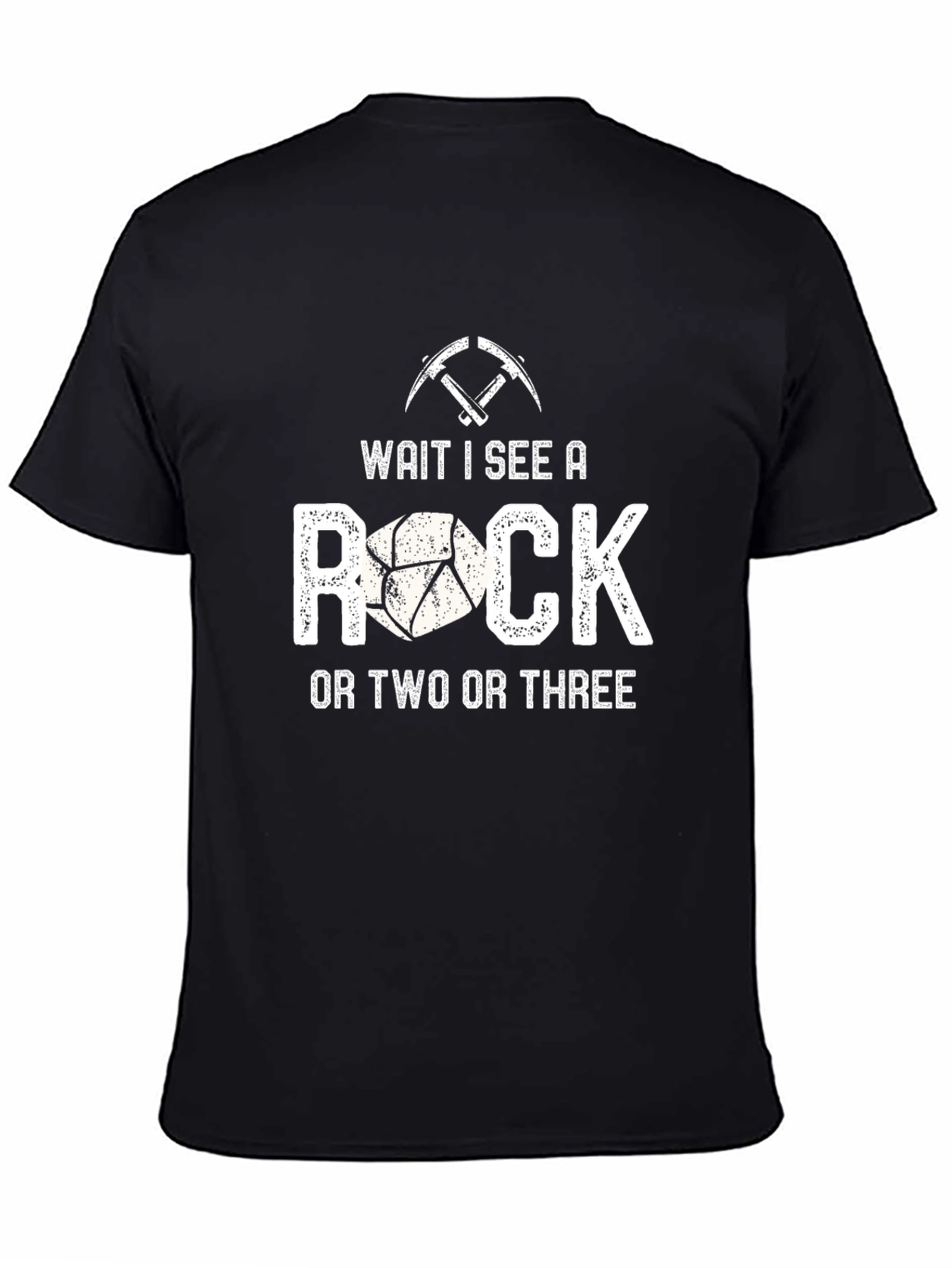Black Wait I See a Rock T-Shirt view 4