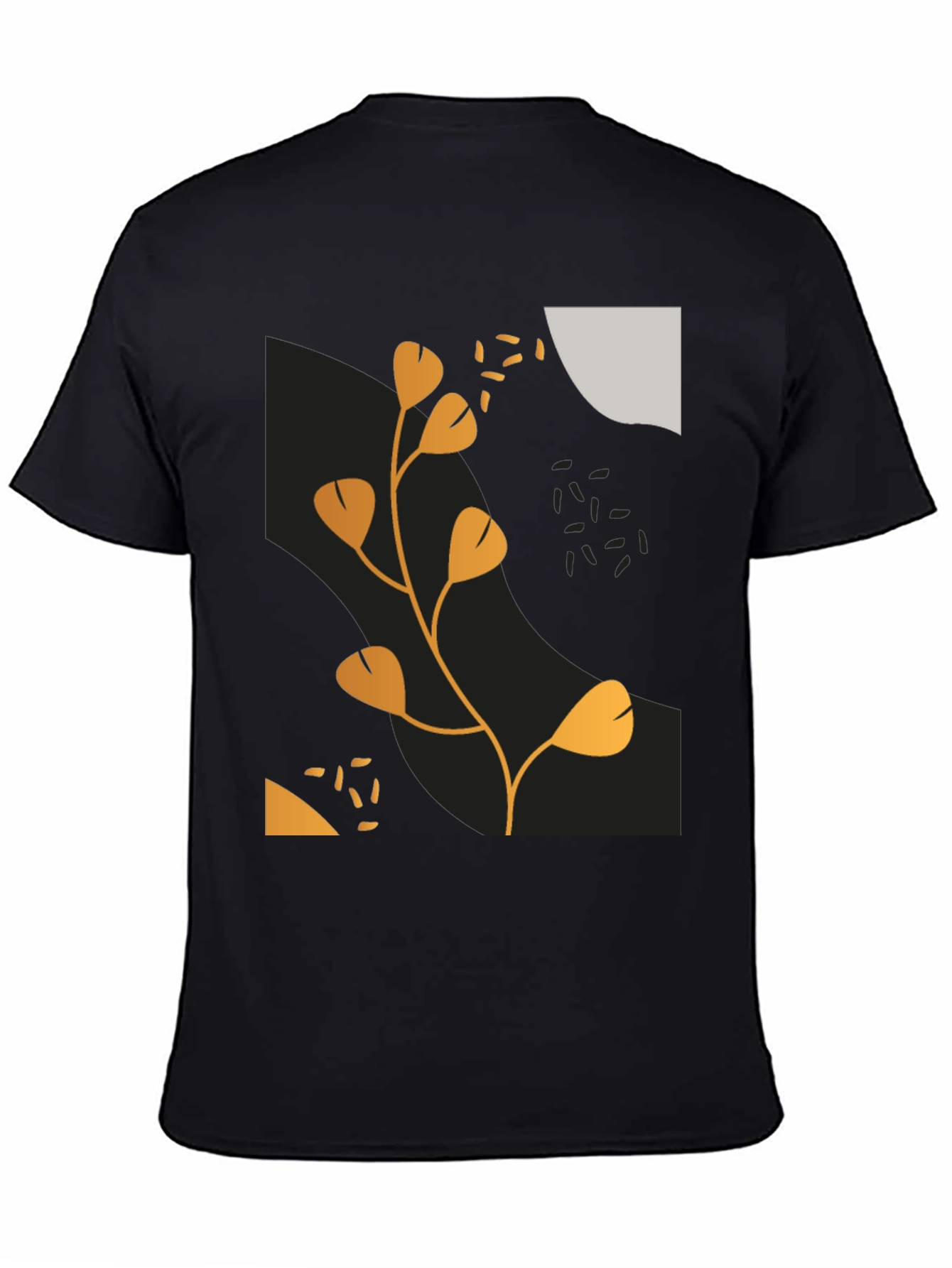 Black Modern Abstract Graphic Print Black T-Shirt view 4