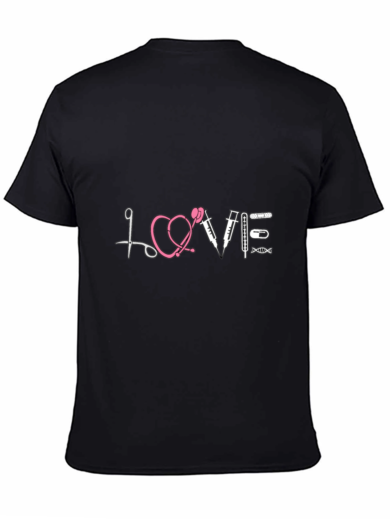 Black Nurse Love T-Shirt, Medical Gift view 4