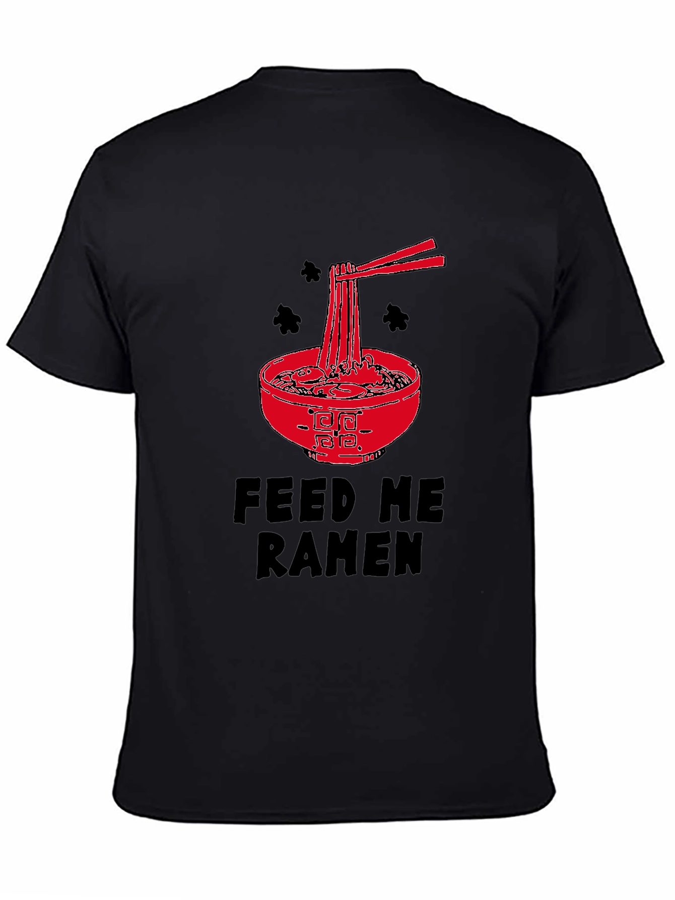 Black Feed Me Ramen Graphic Tee - Black Cotton T-Shirt view 4