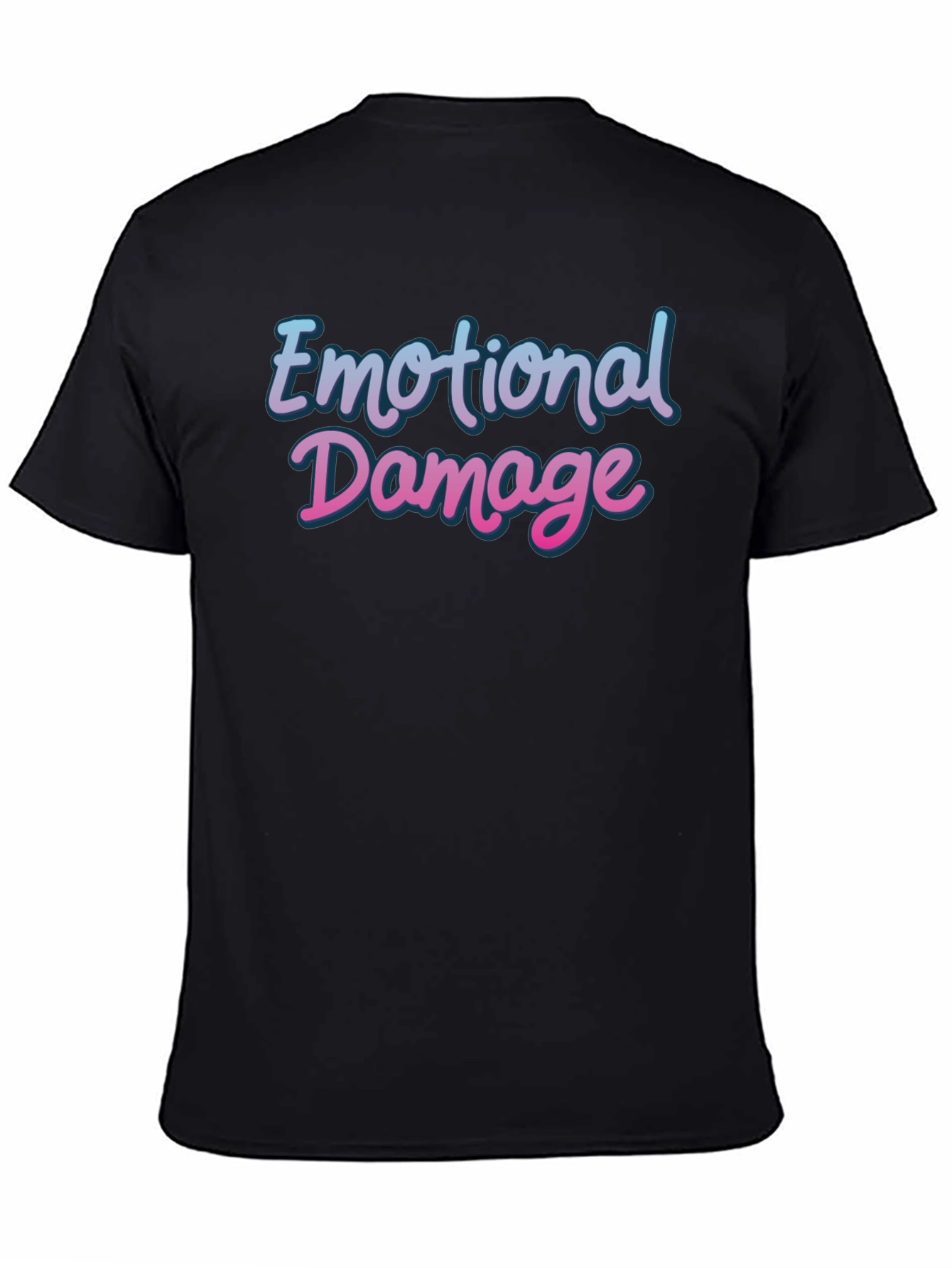 Black Emotional Damage T-Shirt - Trendy Graphic Tee view 4