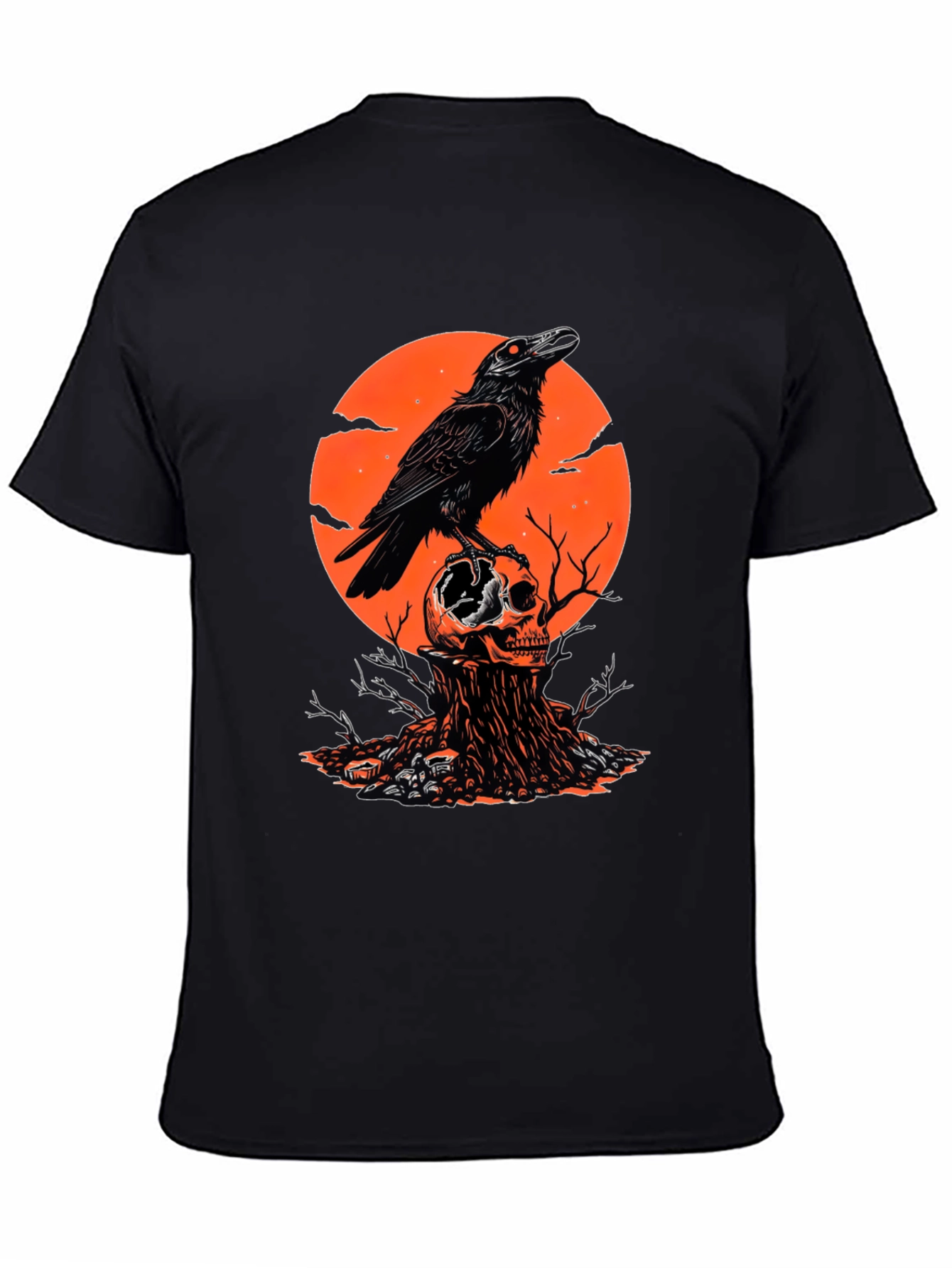 Black Raven Skull T-Shirt - Gothic Style view 4