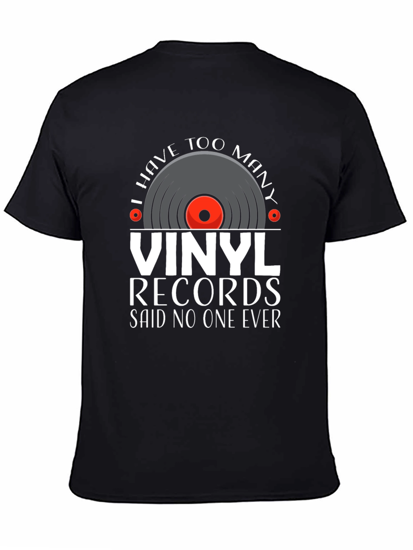 Black Vinyl Records Graphic Tee - Music Lover T-Shirt view 4