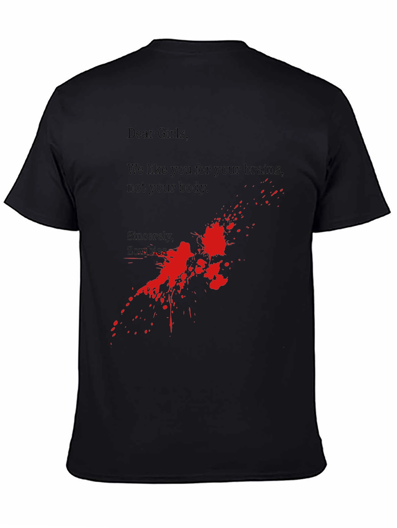 Black Zombie Brains T-Shirt - Funny Horror Tee view 4