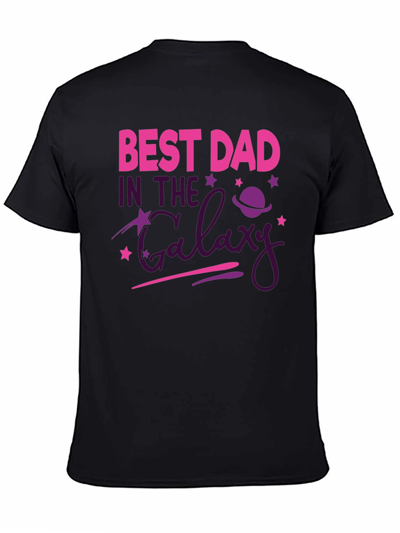 Black Best Dad In The Galaxy Graphic Tee view 4