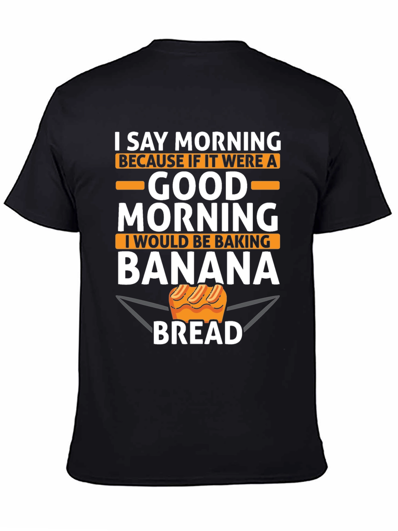 Black Funny Banana Bread Baker T-Shirt view 4