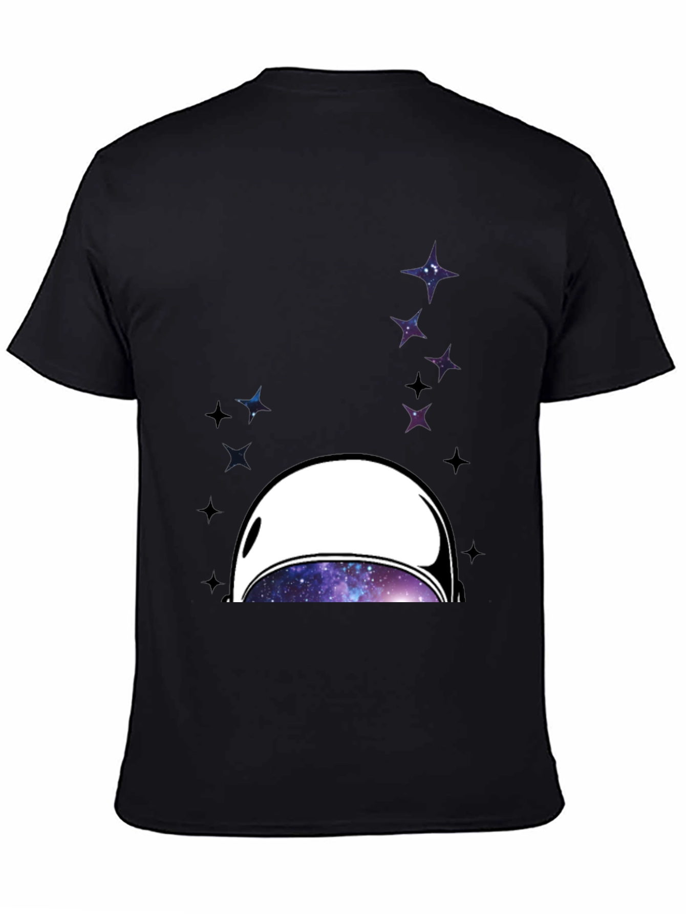Black Astronaut Helmet Graphic T-Shirt - Space Galaxy Design view 4