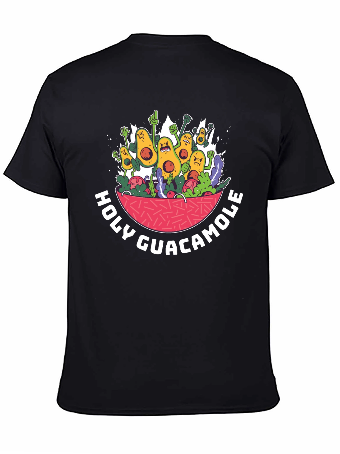 Black Holy Guacamole T-Shirt Funny Avocado Graphic Tee view 4