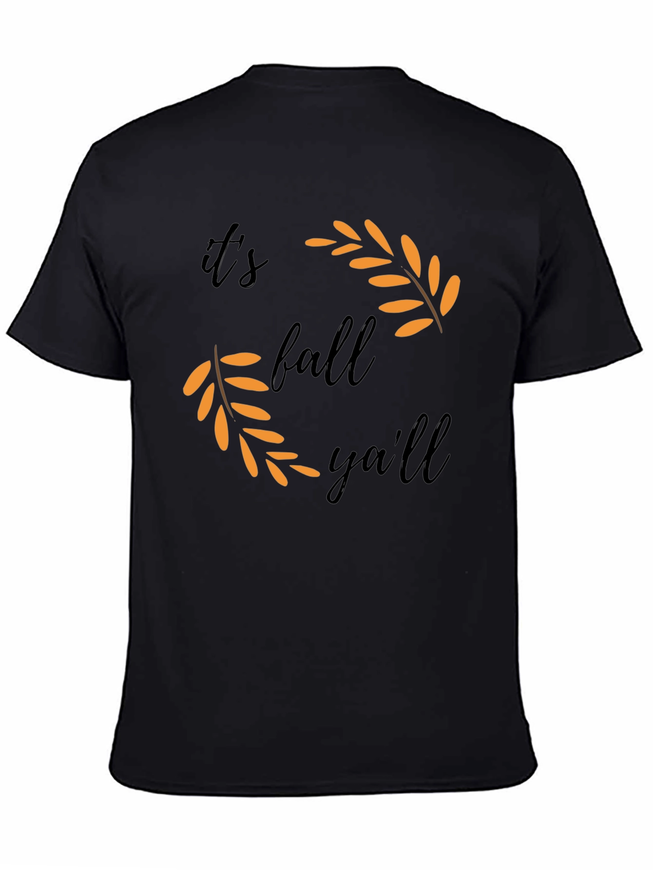 Black It's Fall Y'all T-Shirt view 4