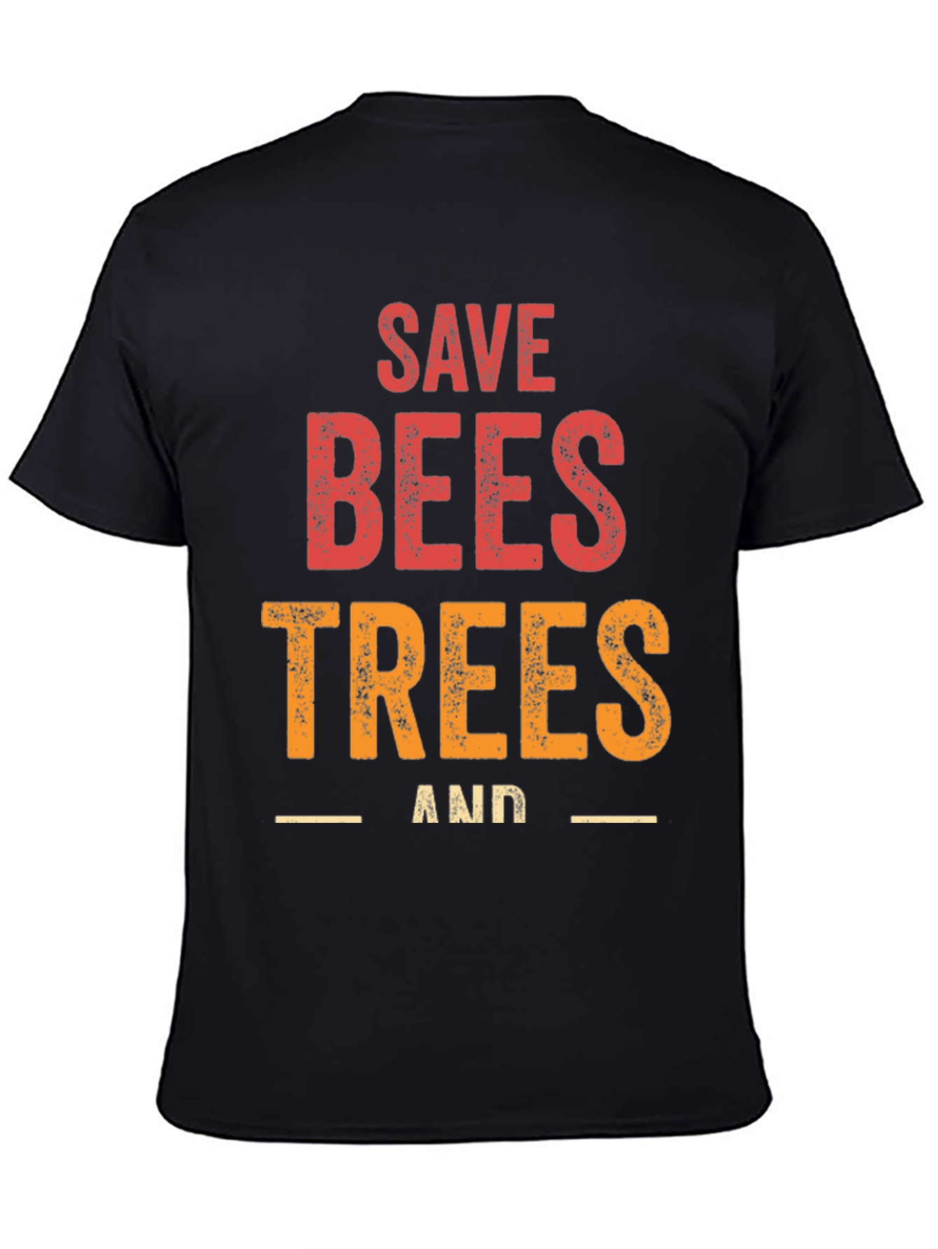 Black Save Bees and Trees Graphic T-Shirt view 4