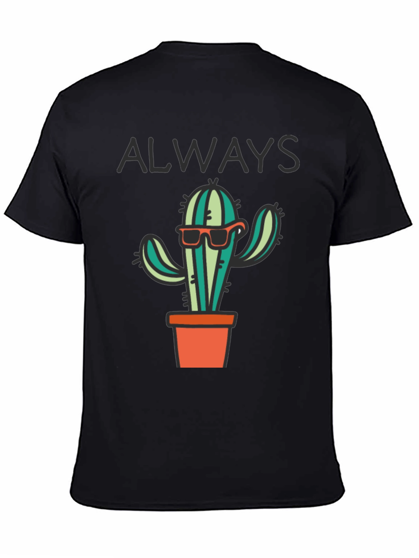 Black Cool Cactus T-Shirt view 4