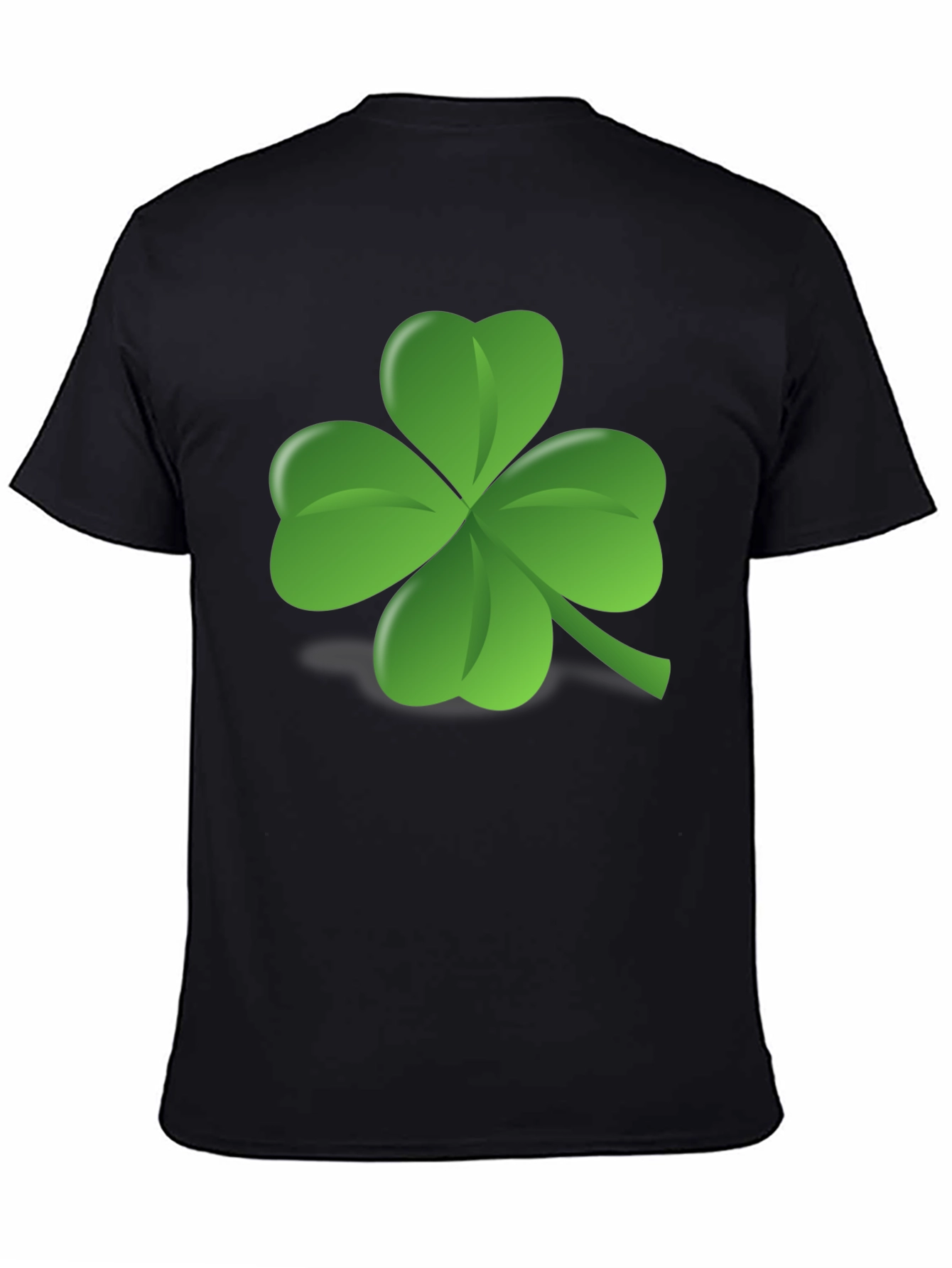 Black Lucky Clover Black T-Shirt view 4