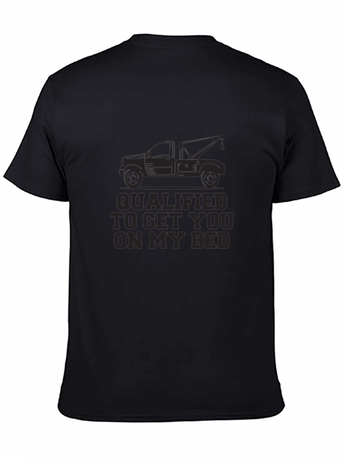 Black Qualified Tow Truck T-Shirt view 4