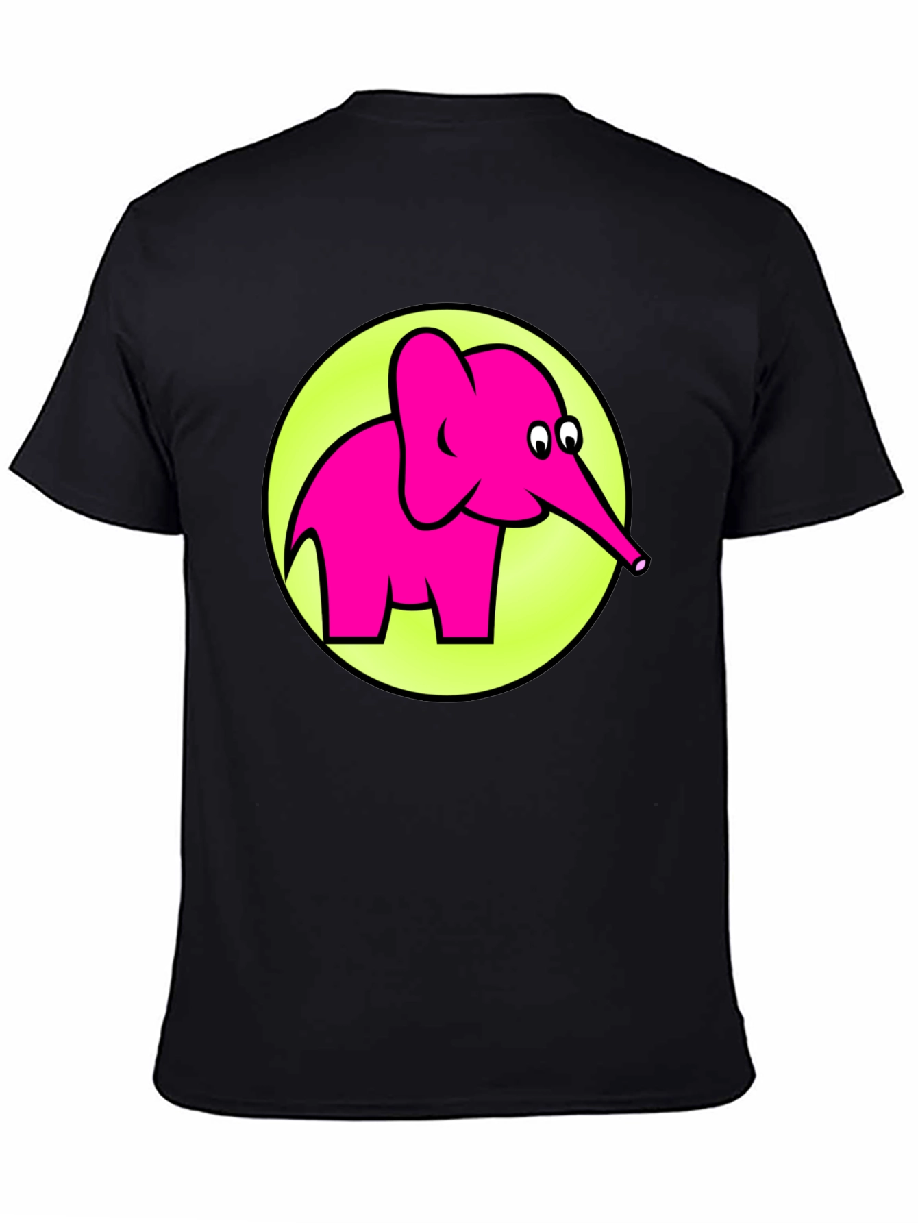 Black Pink Elephant Graphic T-Shirt - Men's Casual Tee view 4