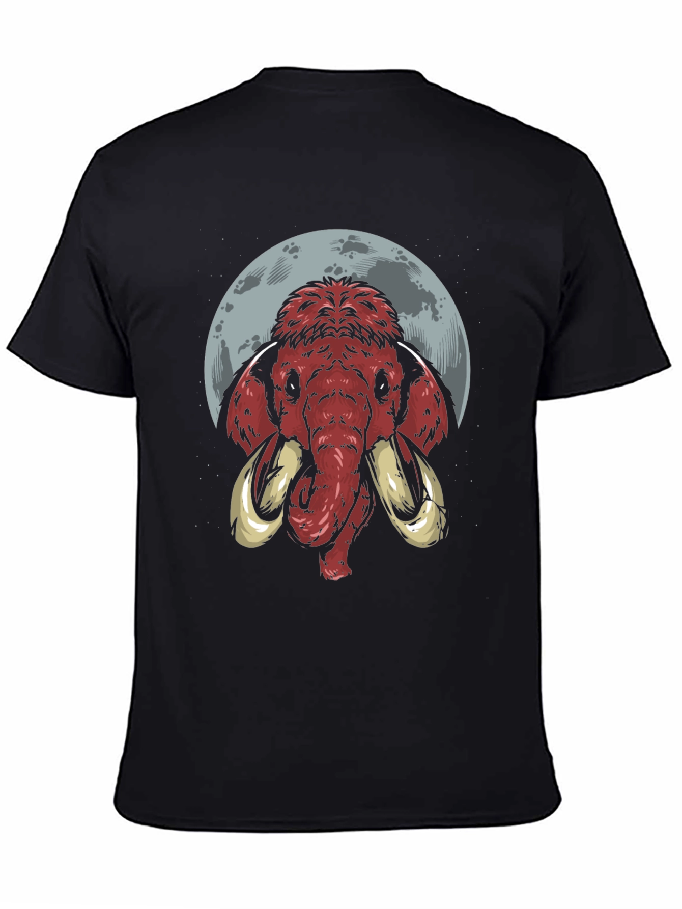 Black Mammoth Moon Graphic Tee - Black Cotton T-Shirt view 4