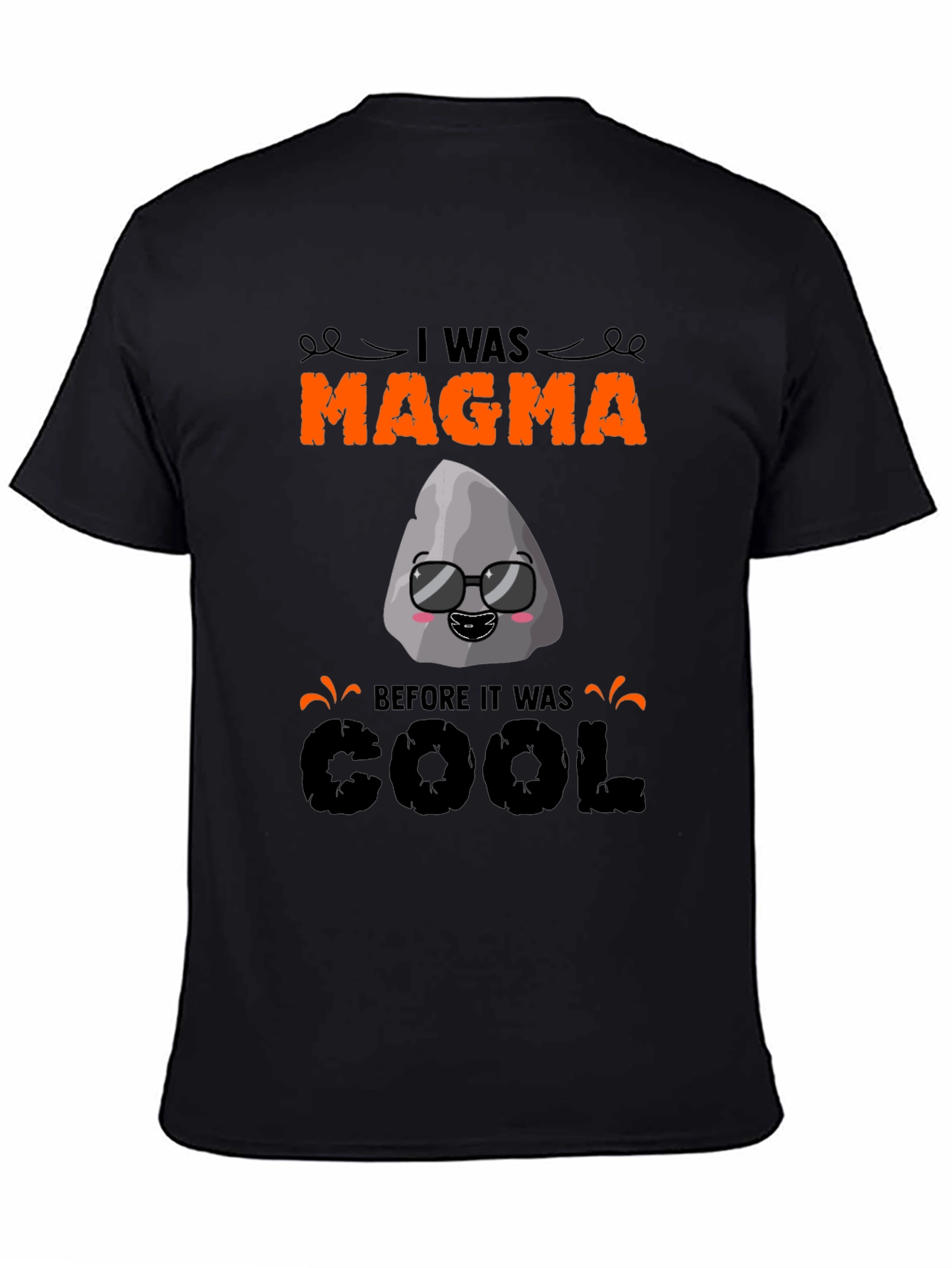 Black Cool Rock Magma Graphic T-Shirt view 4