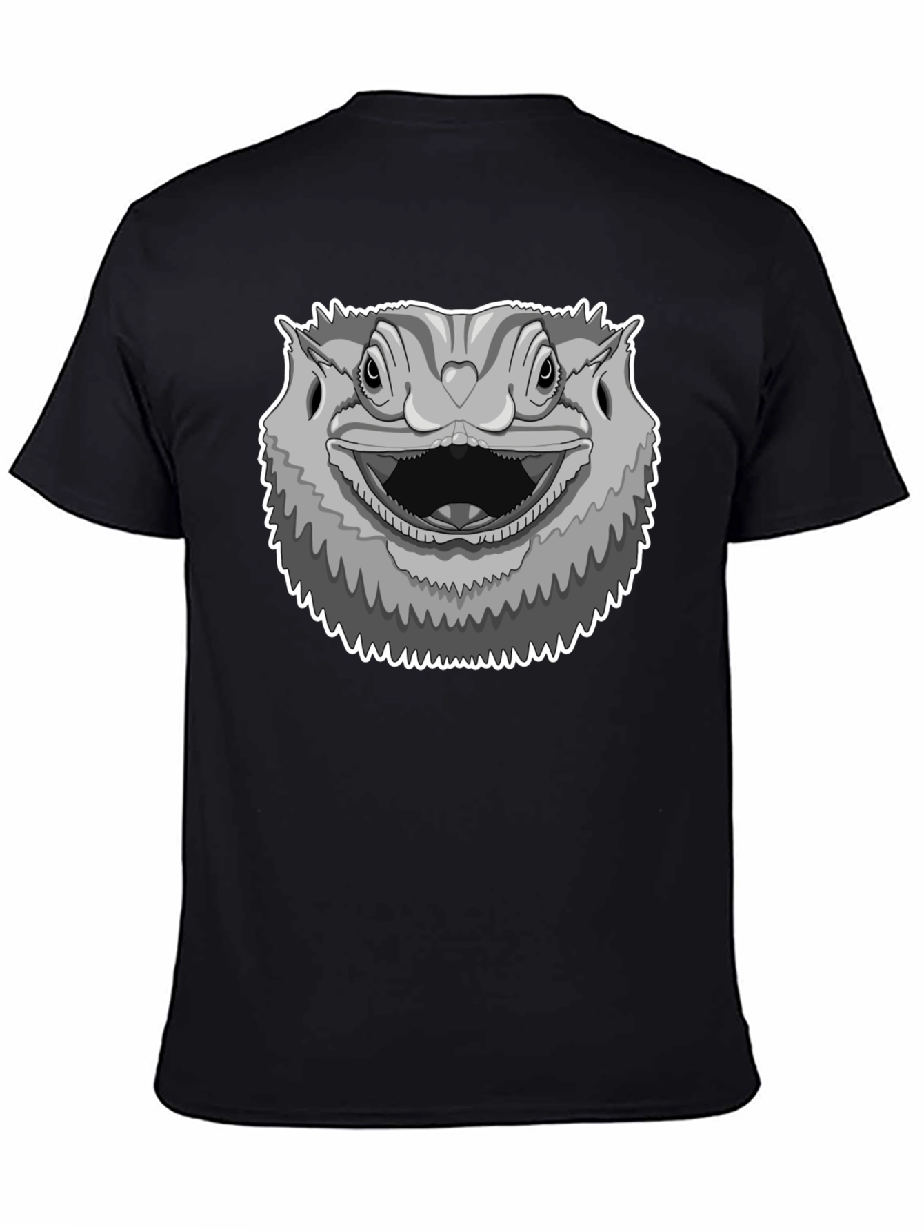 Black Bearded Dragon Graphic Tee - Unisex Black T-Shirt view 4