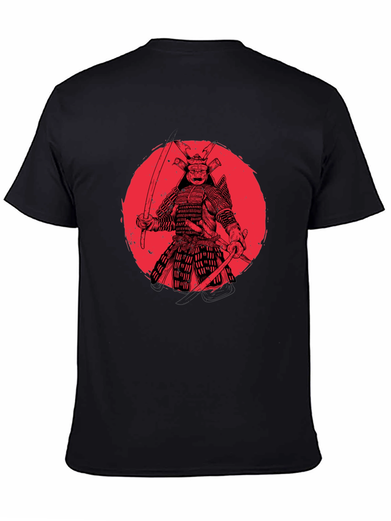 Black Samurai Warrior Graphic T-Shirt - Black view 4