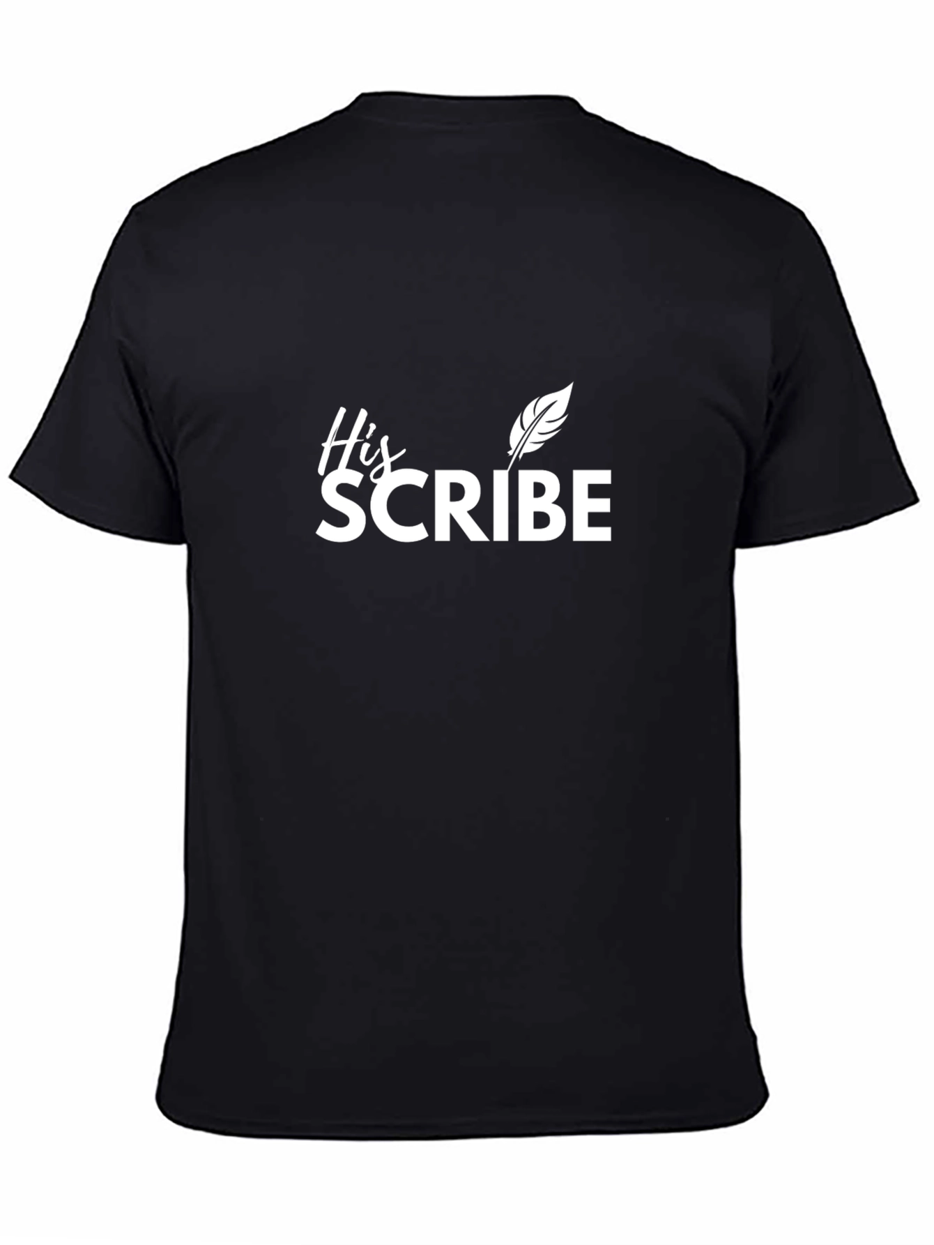 Black His Scribe Graphic T-Shirt - Black Cotton Tee view 4