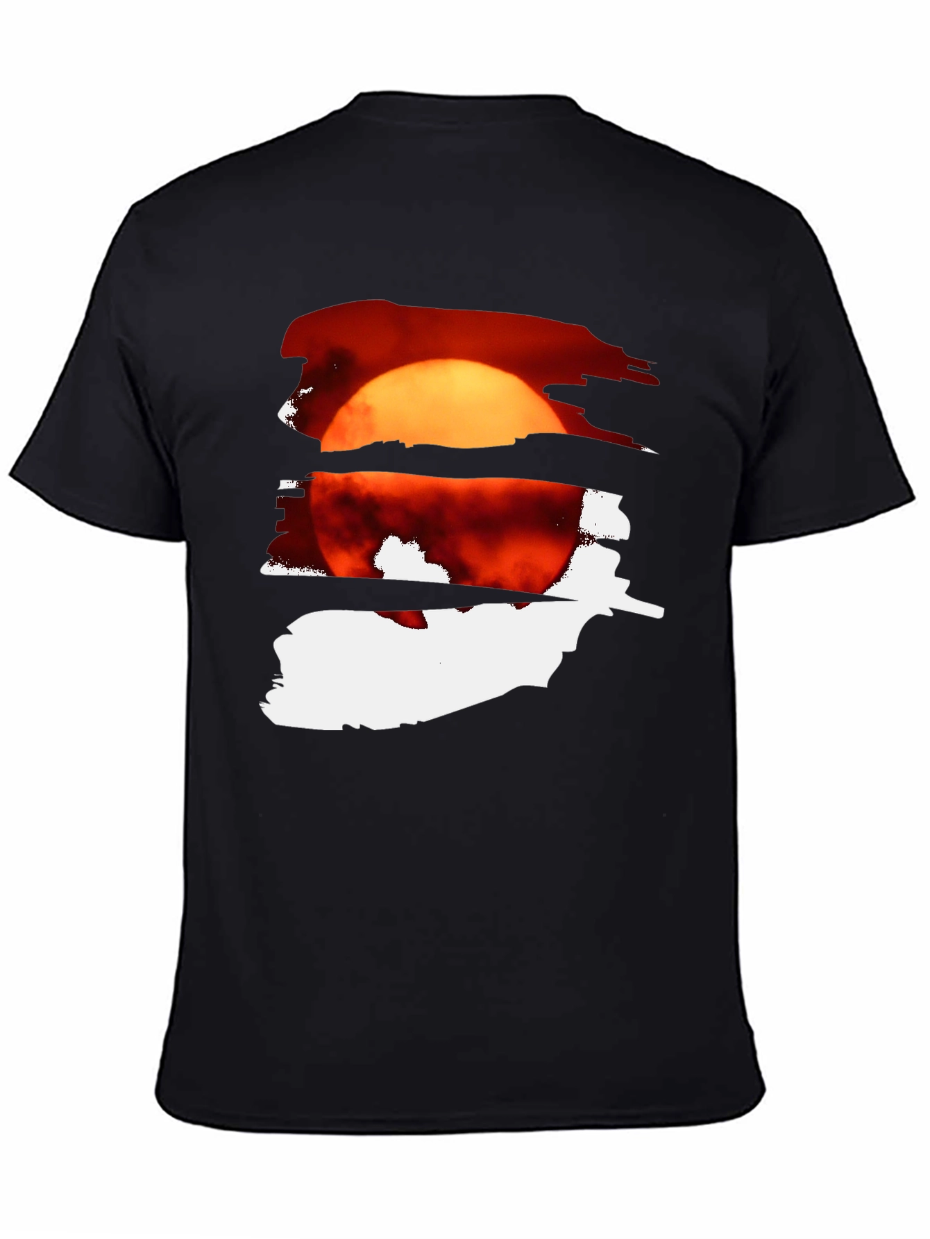 Black Sunset Graphic Tee - Cool Black Cotton Blend view 4