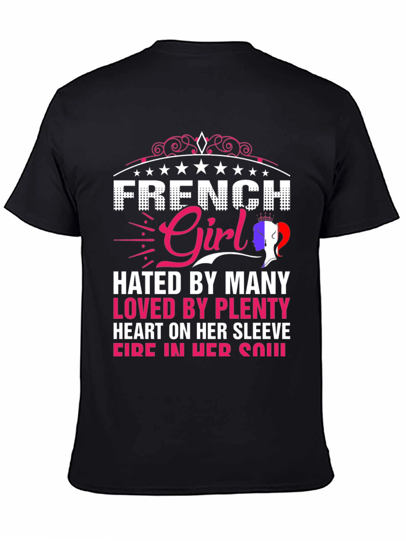 Black French Girl Graphic Tee - Hated By Many Loved By Plenty view 4