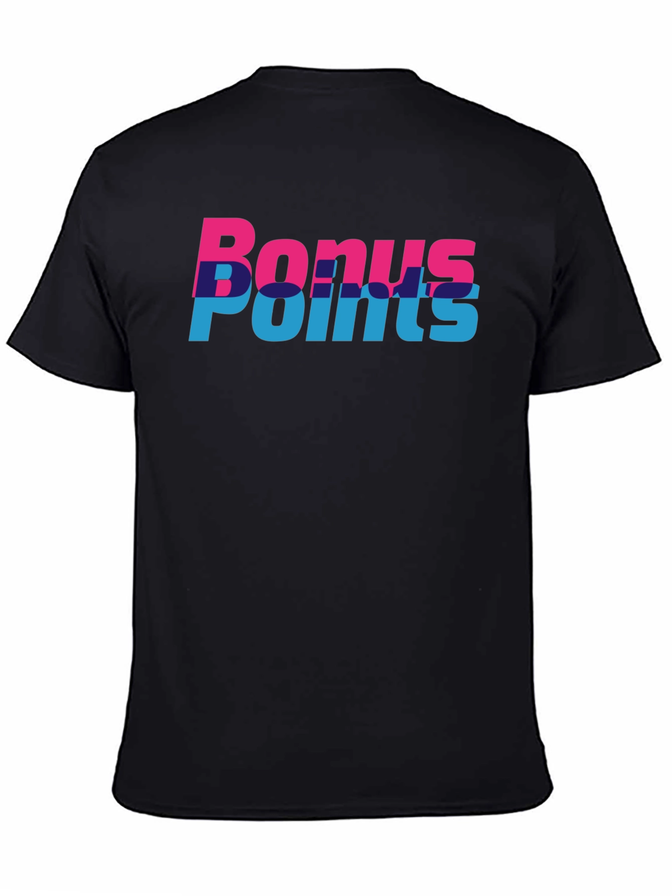 Black Bonus Points Graphic Tee - Black Cotton Shirt view 4
