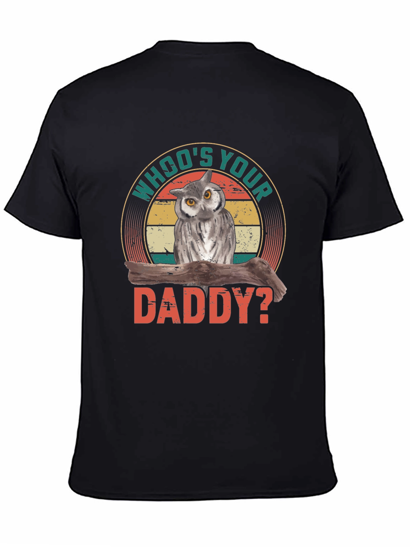 Black Who's Your Daddy Owl Graphic Tee - Vintage Style view 4
